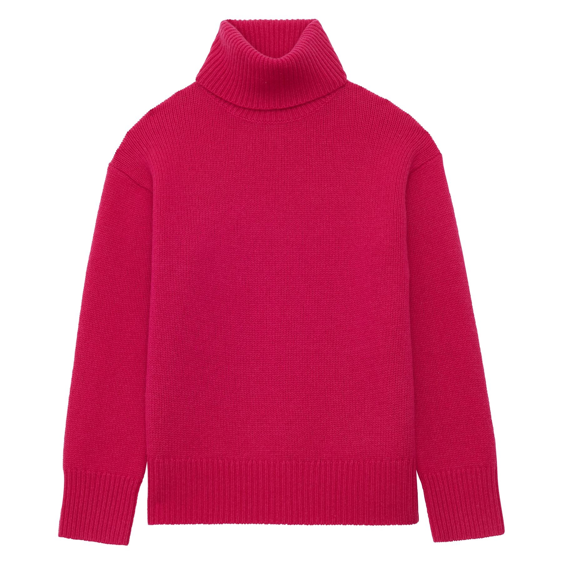 Pull Aiden col roulé en laine et cachemire fuchsia