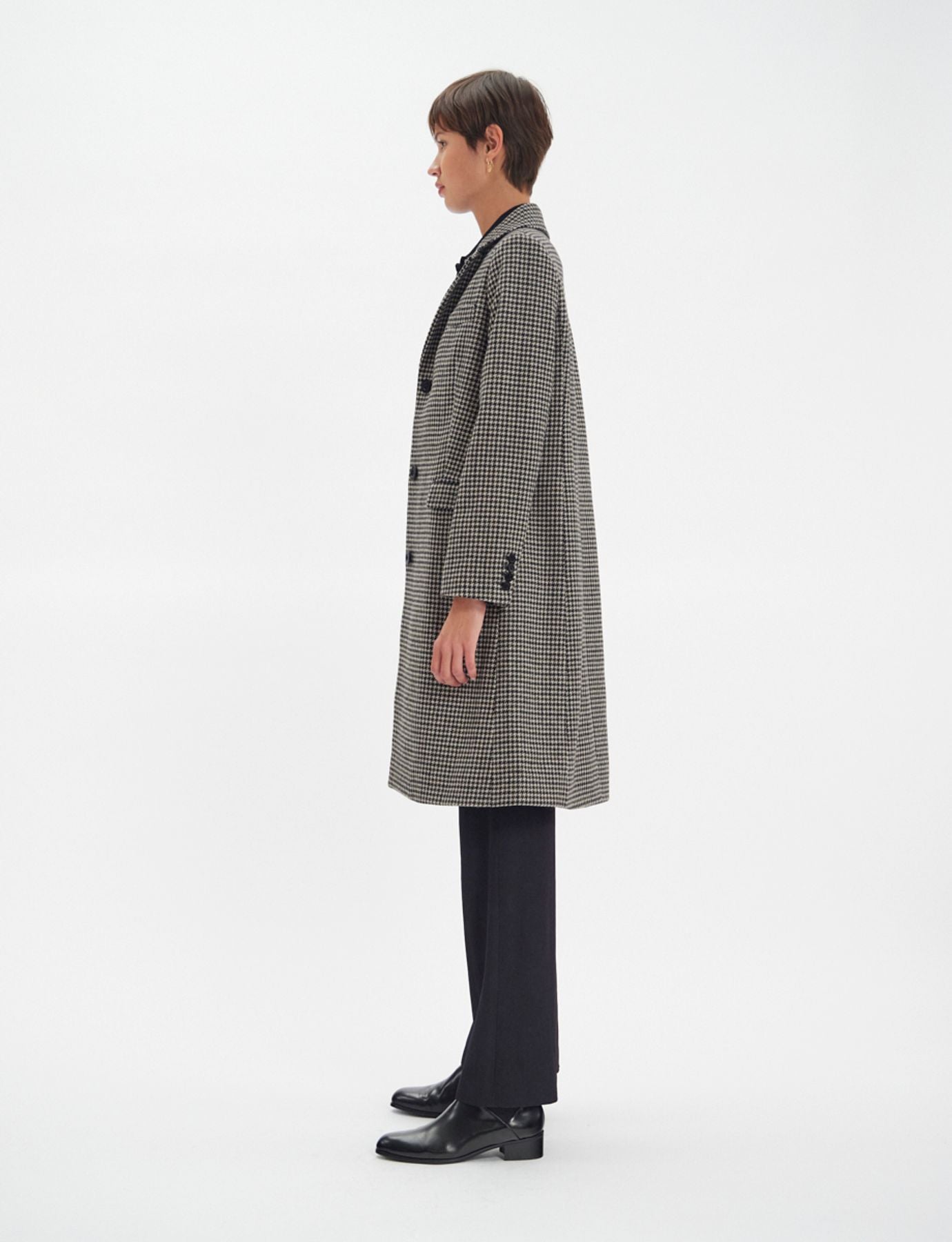 Franck houndstooth wool coat