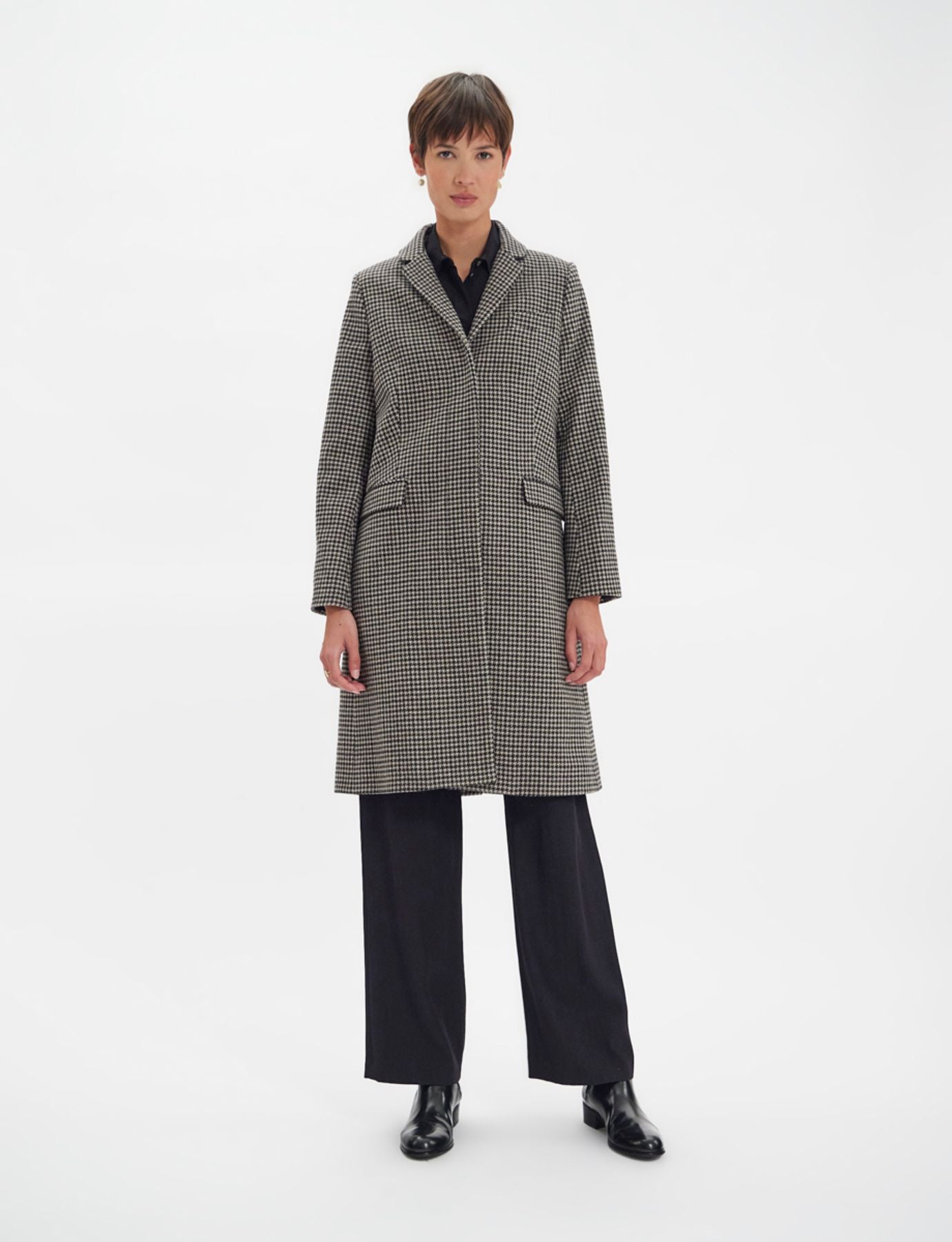 Franck houndstooth wool coat
