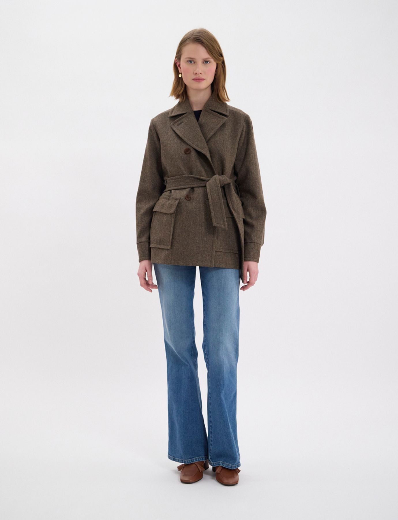 romaric-short-coat-in-brown-wool-with-herringbone-pattern