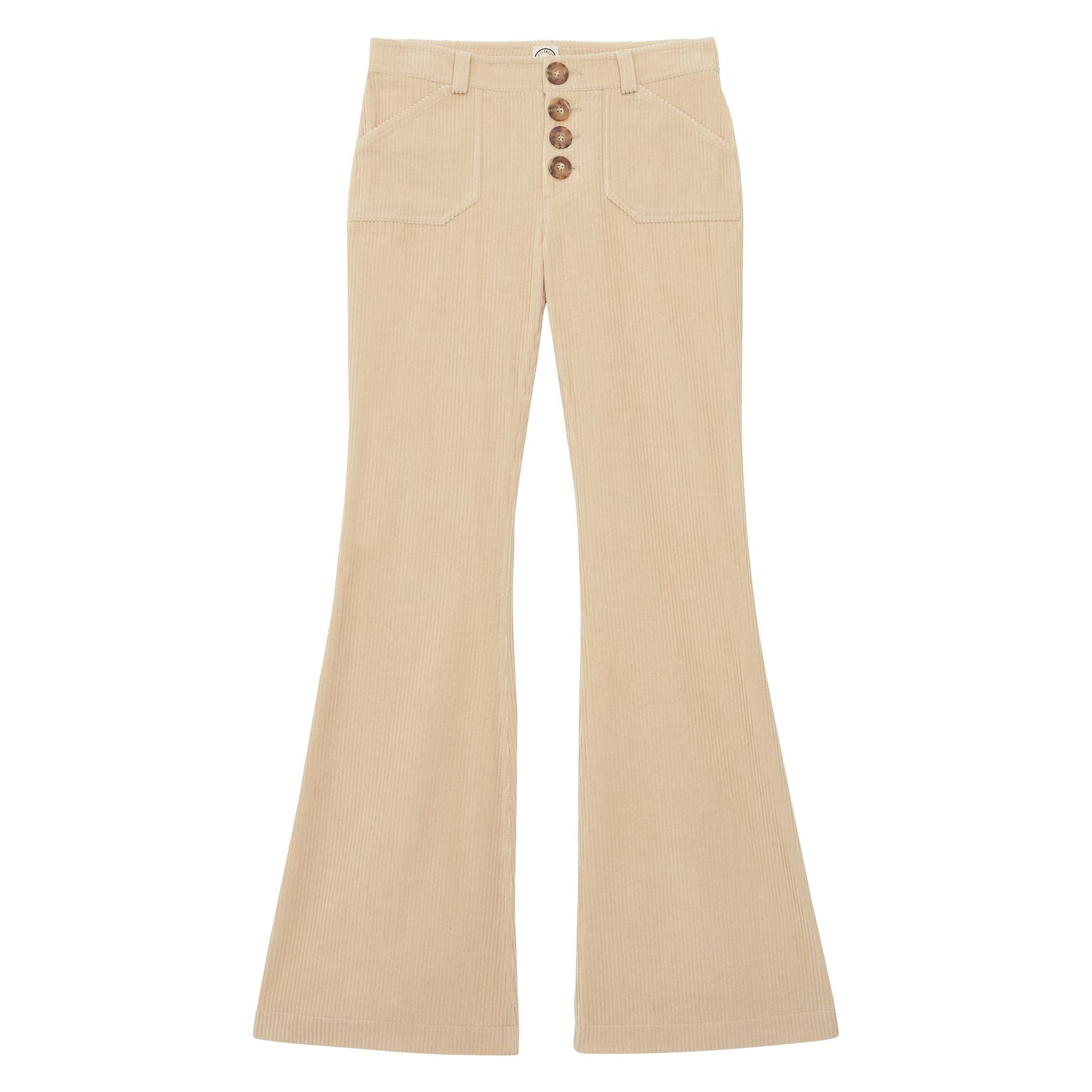 Pantalon Charlotte en velours grosse côte crème