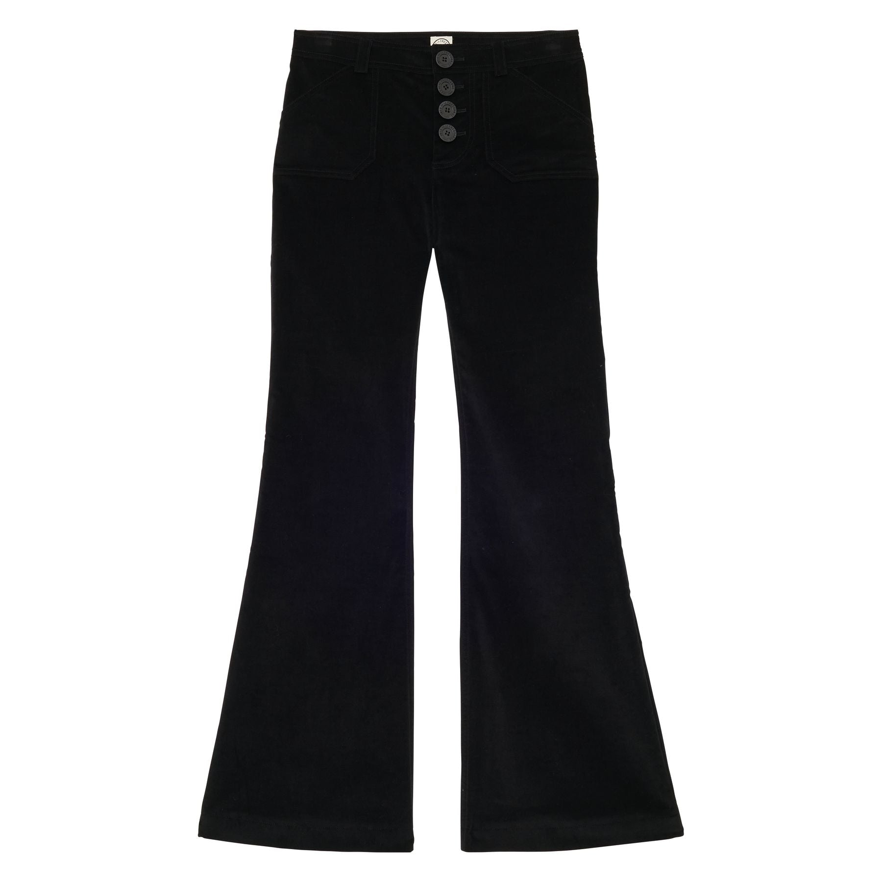 Pantaloni Charlotte in velluto nero liscio