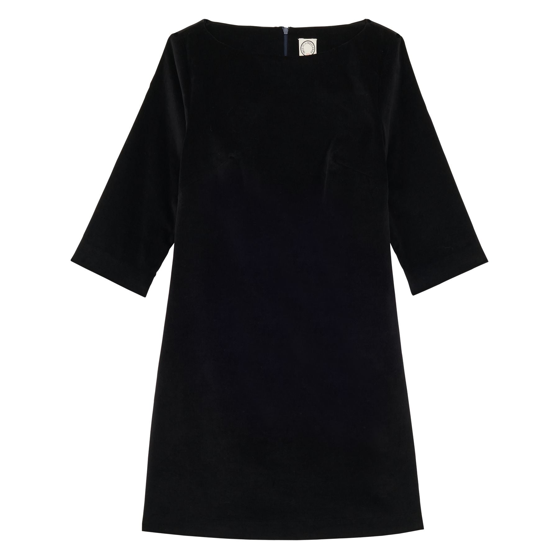 Robe Megan en velours lisse noir
