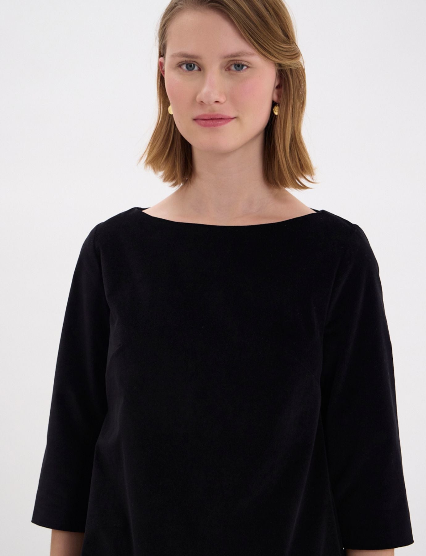 Robe Megan en velours lisse noir