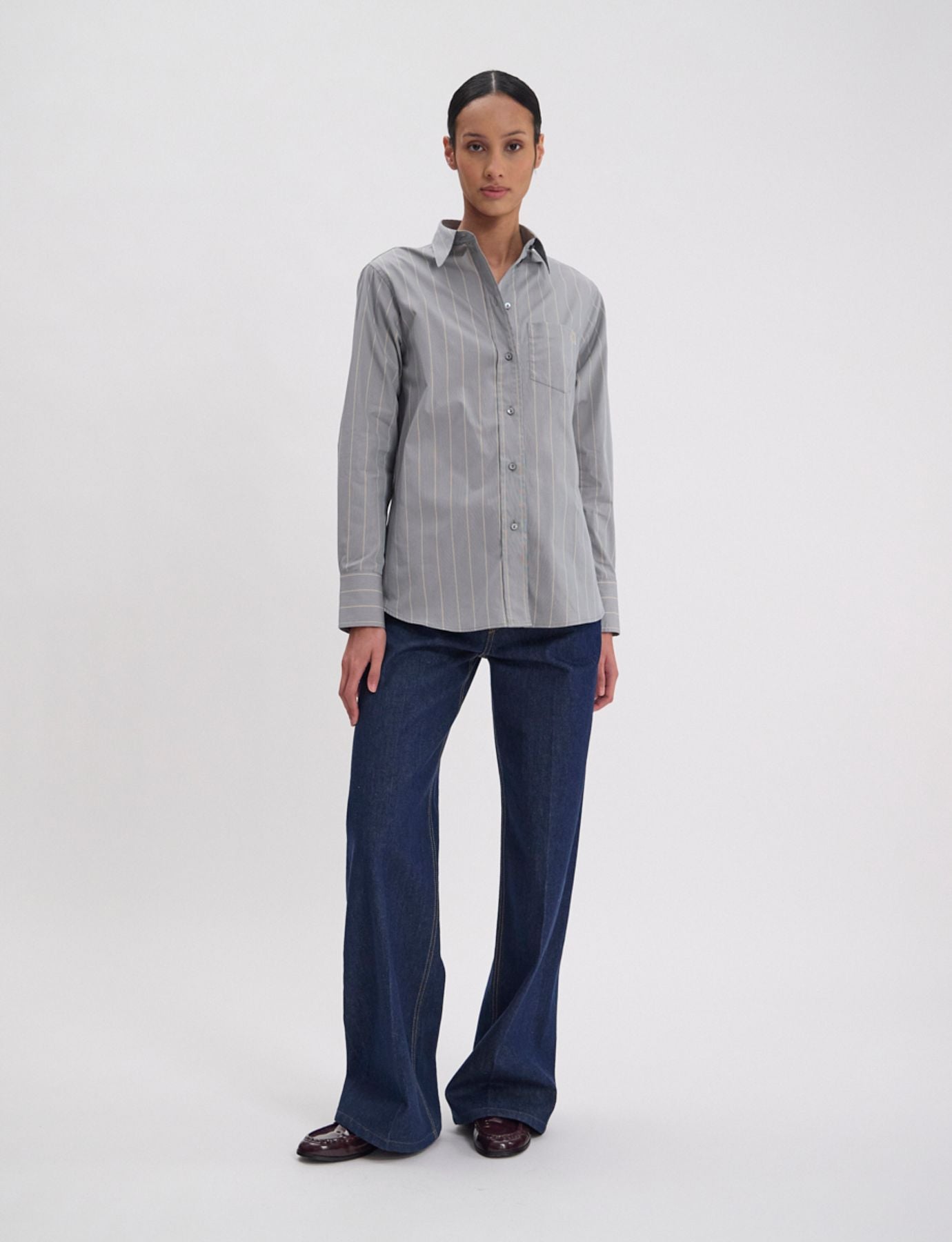 maureen-shirt-in-almond-green-cotton-with-beige-stripes