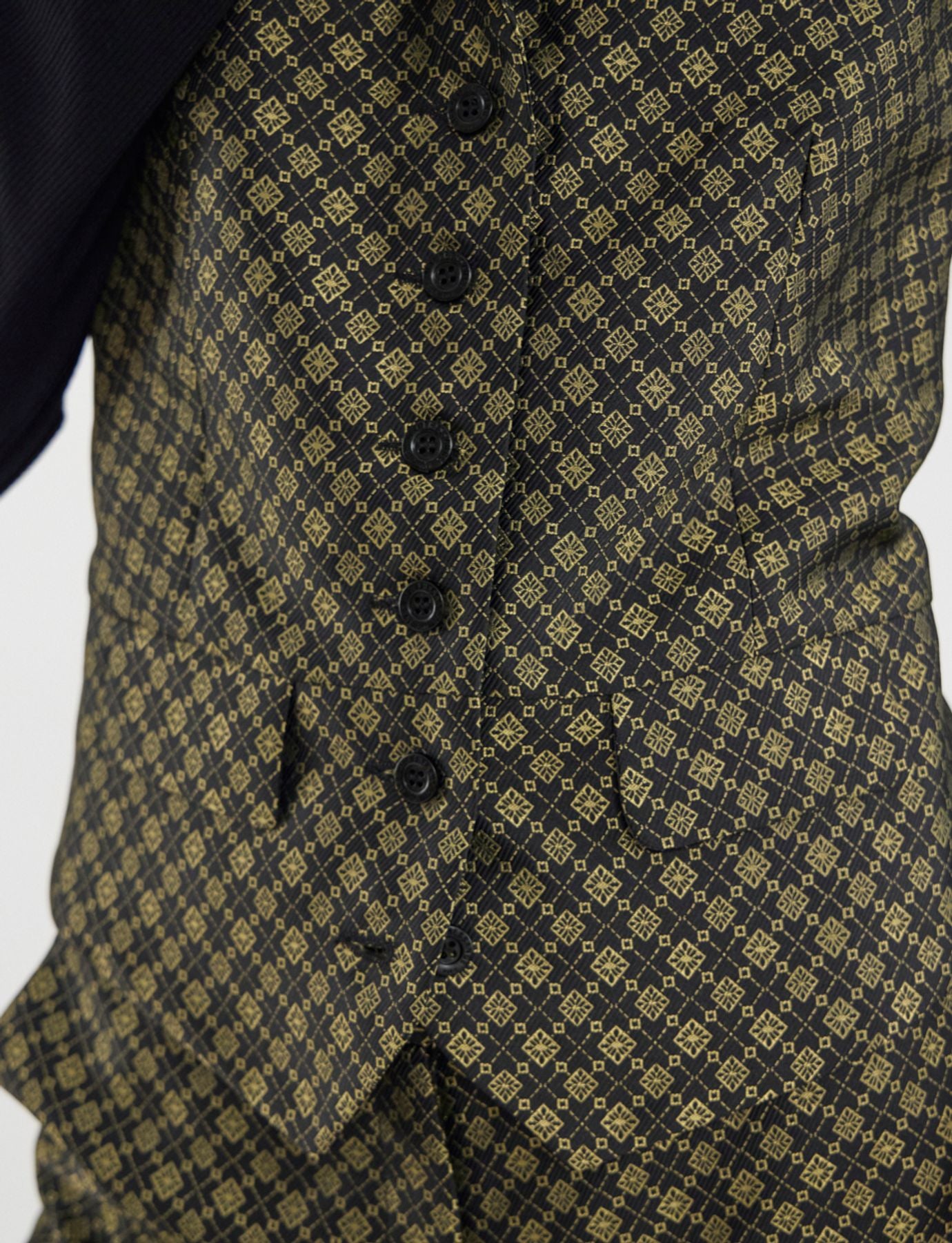 Weste Robinson jacquardgewebt schwarz und gold