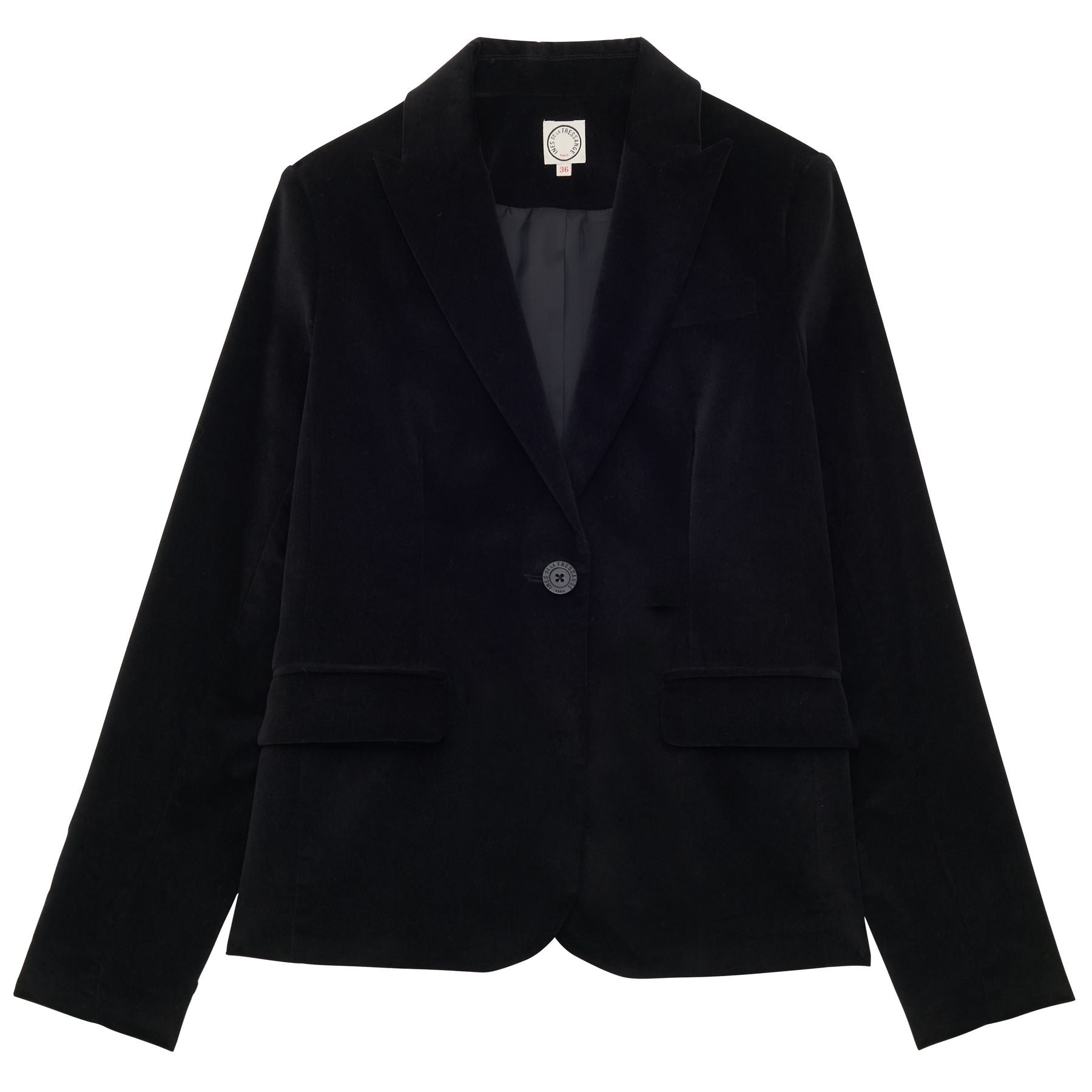 Chaqueta Nicoletta de terciopelo negro liso