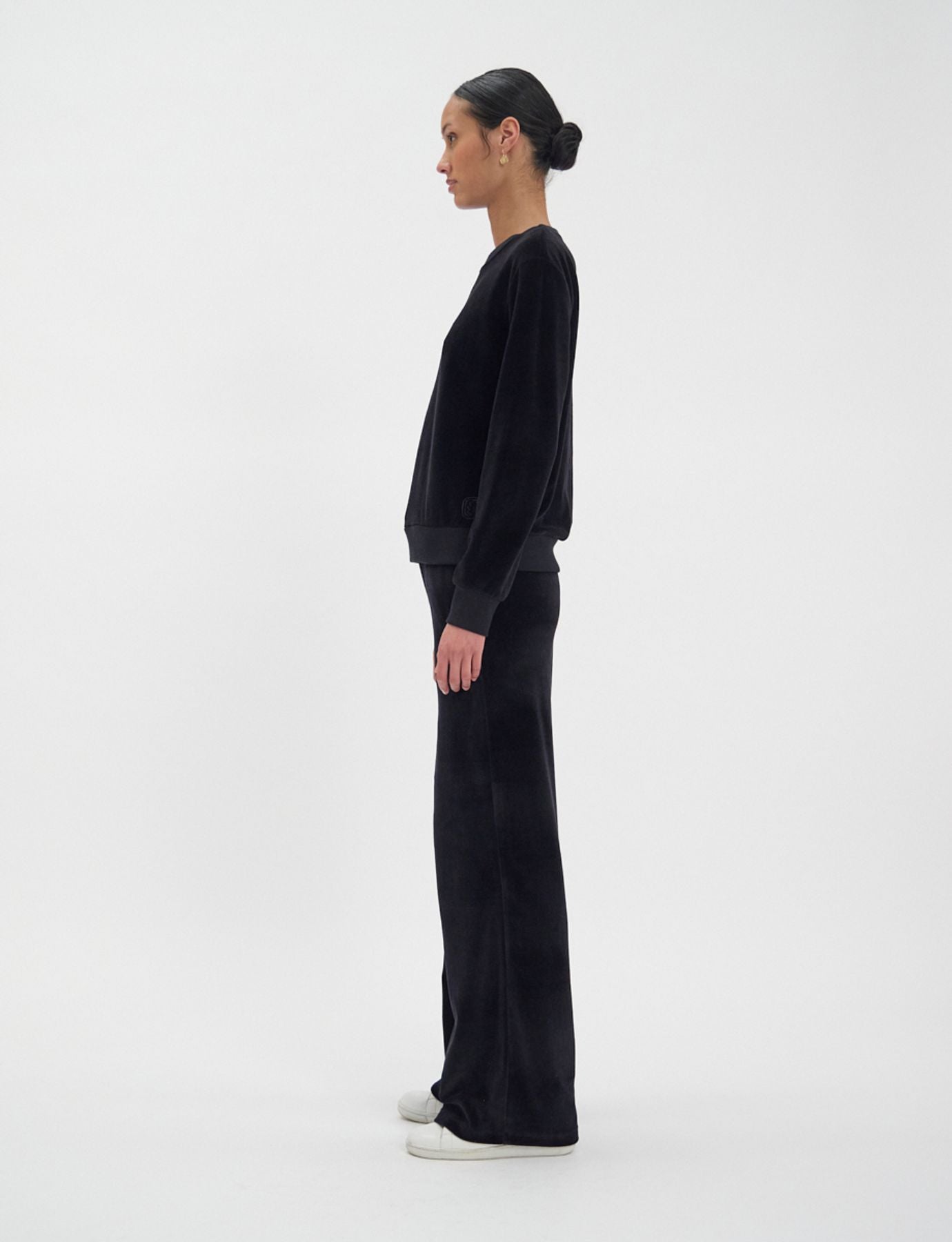 Sweat Mathilde en velours lisse noir