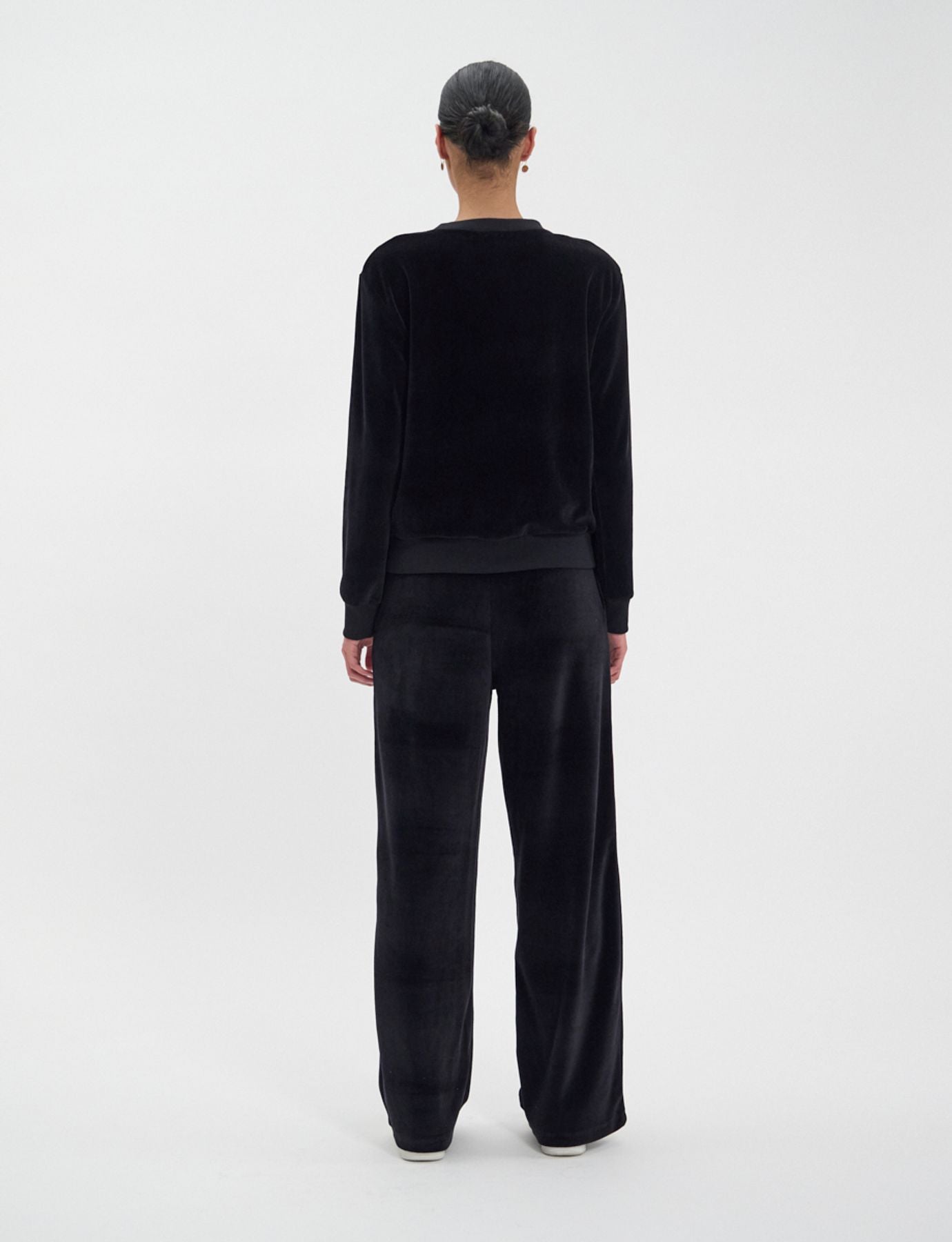 Sweat Mathilde en velours lisse noir