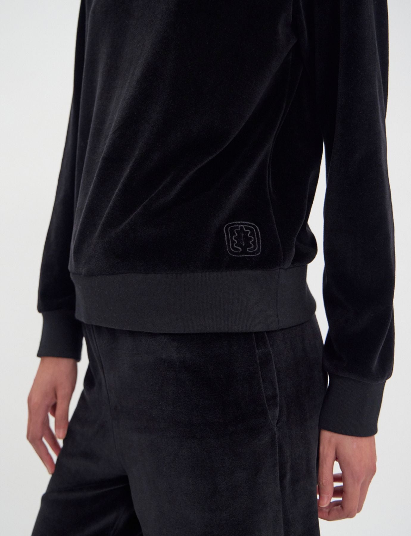 Sweat Mathilde en velours lisse noir