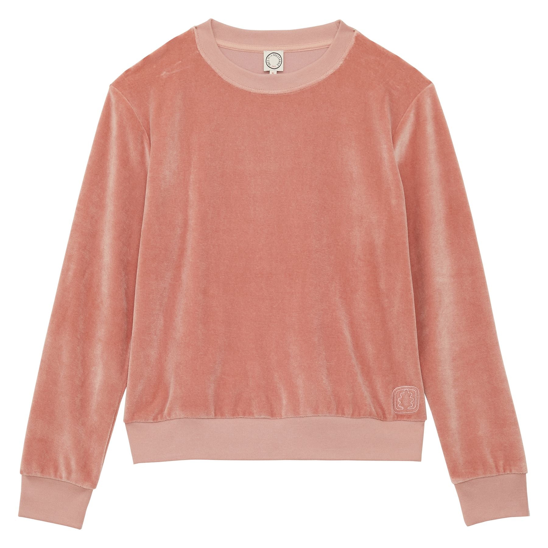 Jersey Mathilde de terciopelo suave rosa empolvado