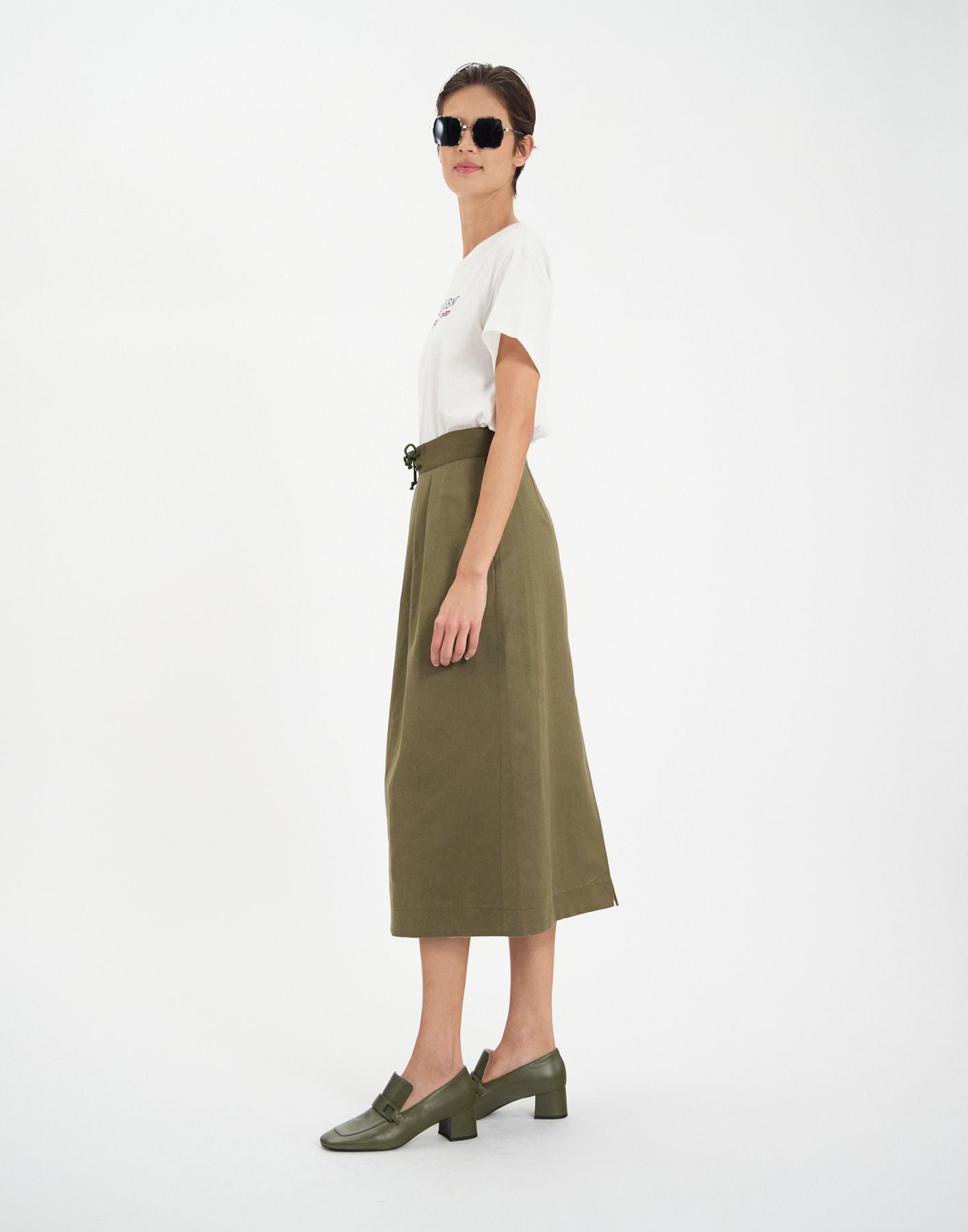 Jupe plissée Maud  kaki