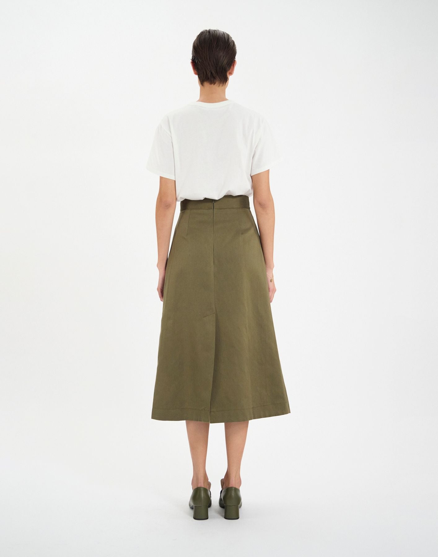 Jupe plissée Maud  kaki