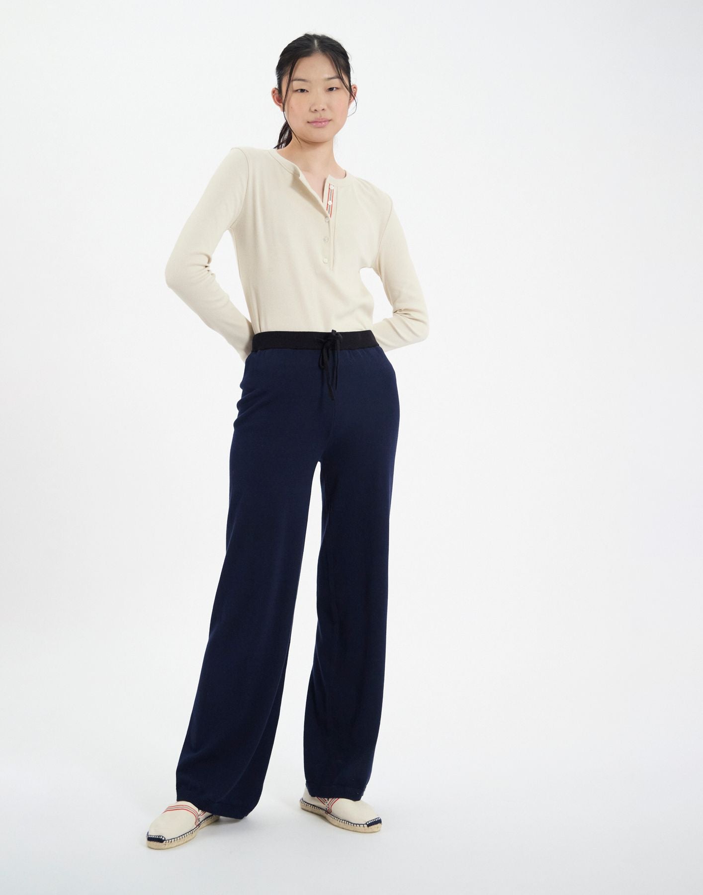 Pantalon John en coton marine foncé