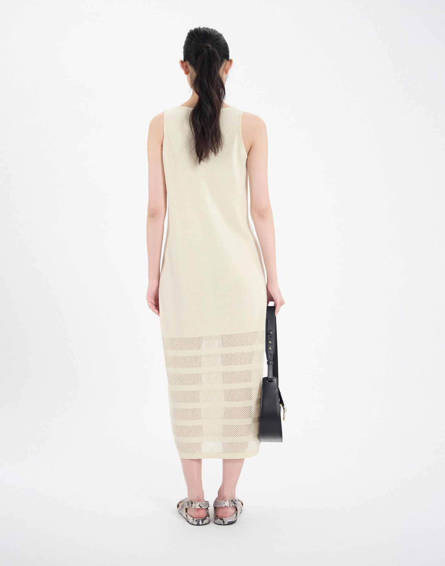 Vestido Casilda de lino crudo con rayas