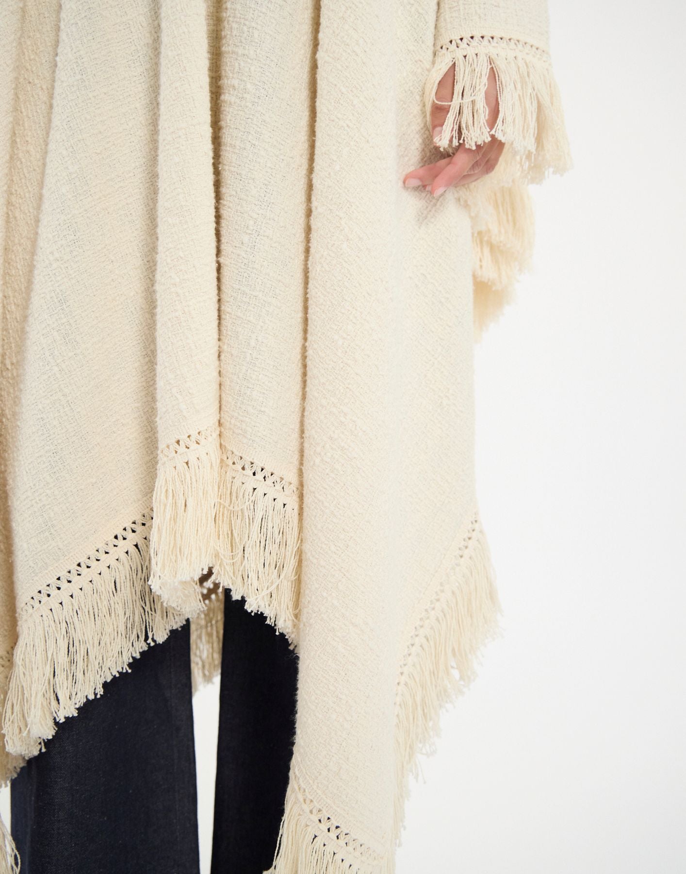 Poncho Gonzalo in cotone ecru