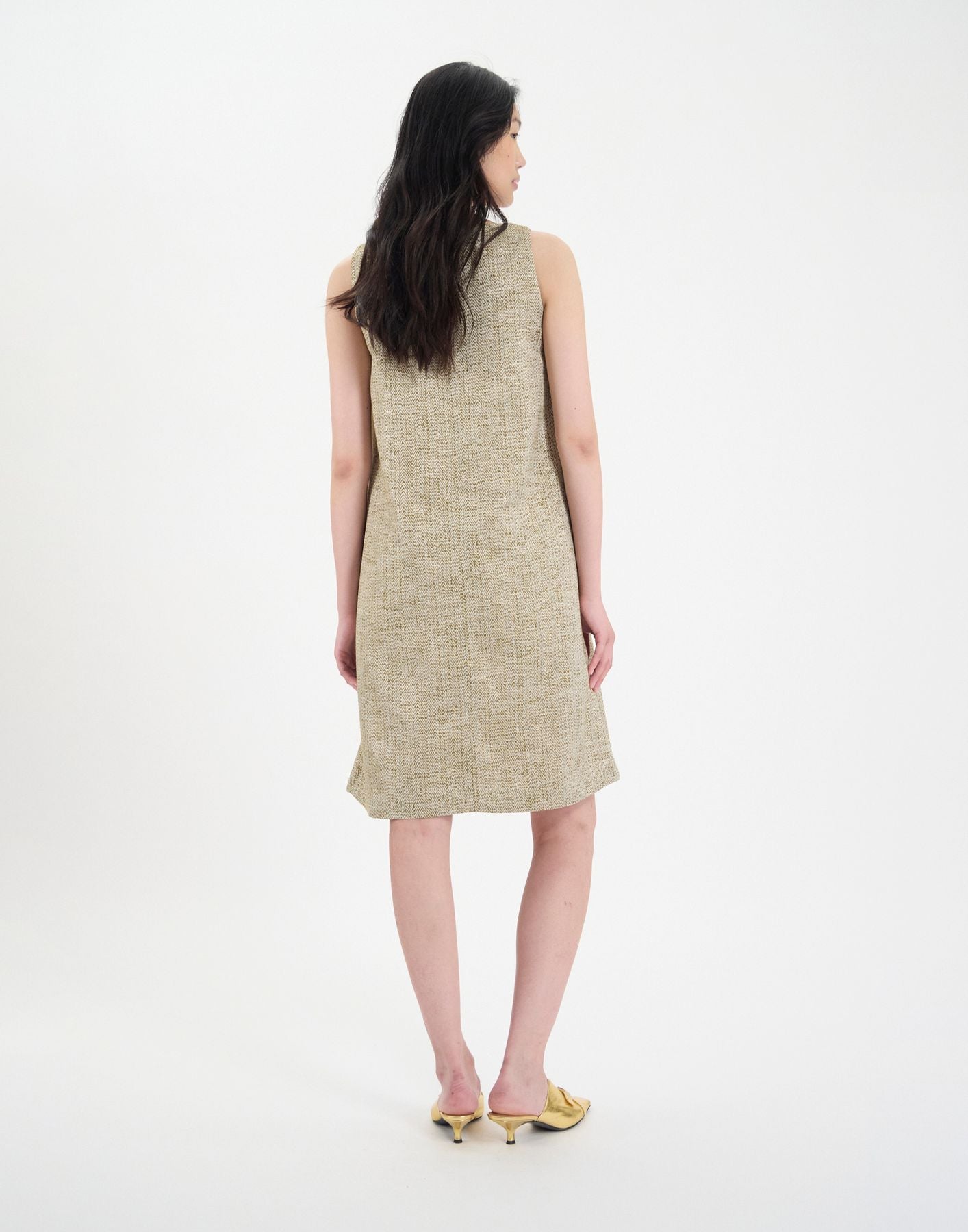 Madeleine dress in gold cotton blend