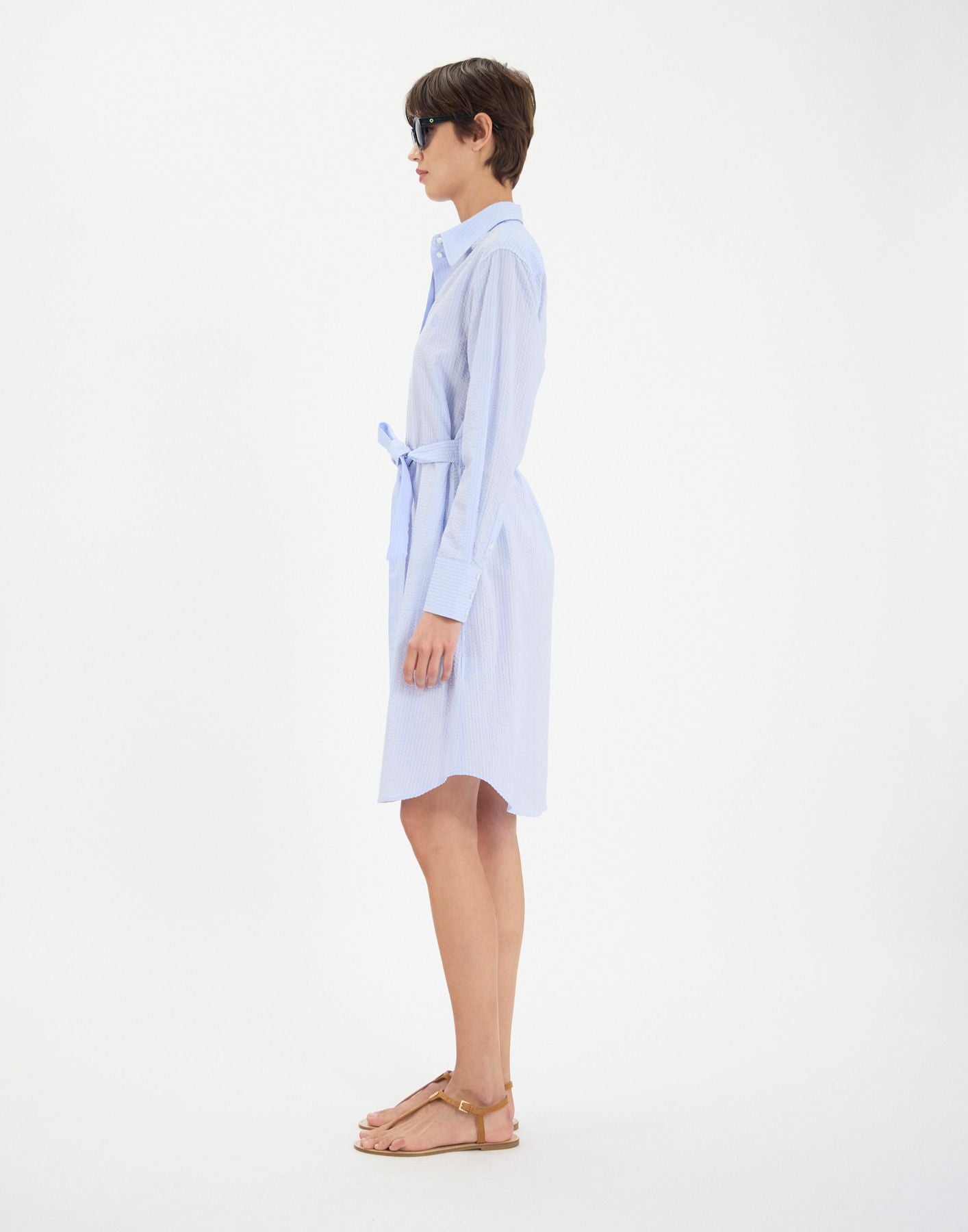 Robe Amour en coton bleu clair