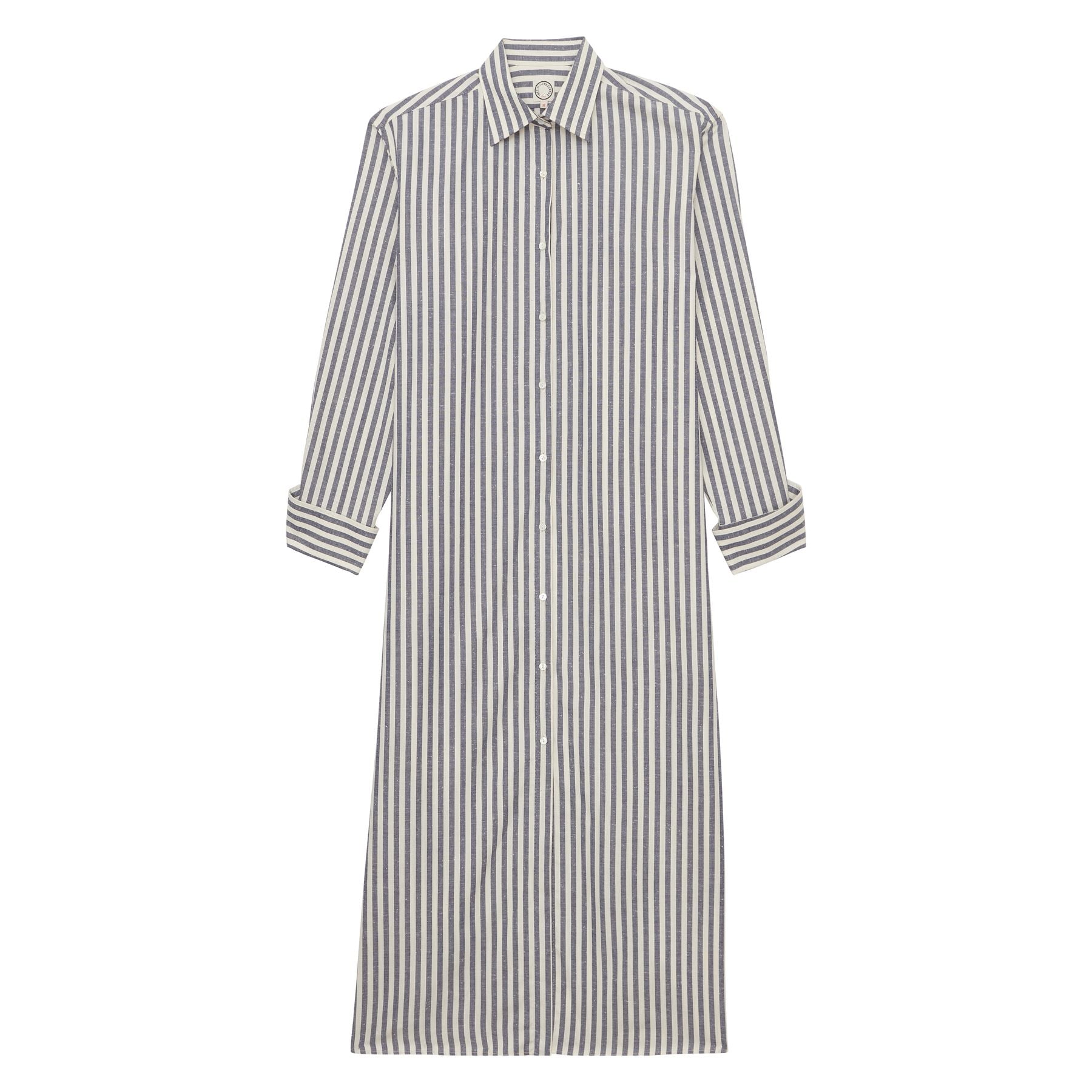 Robe Douglas en coton bleue à rayures épaisses