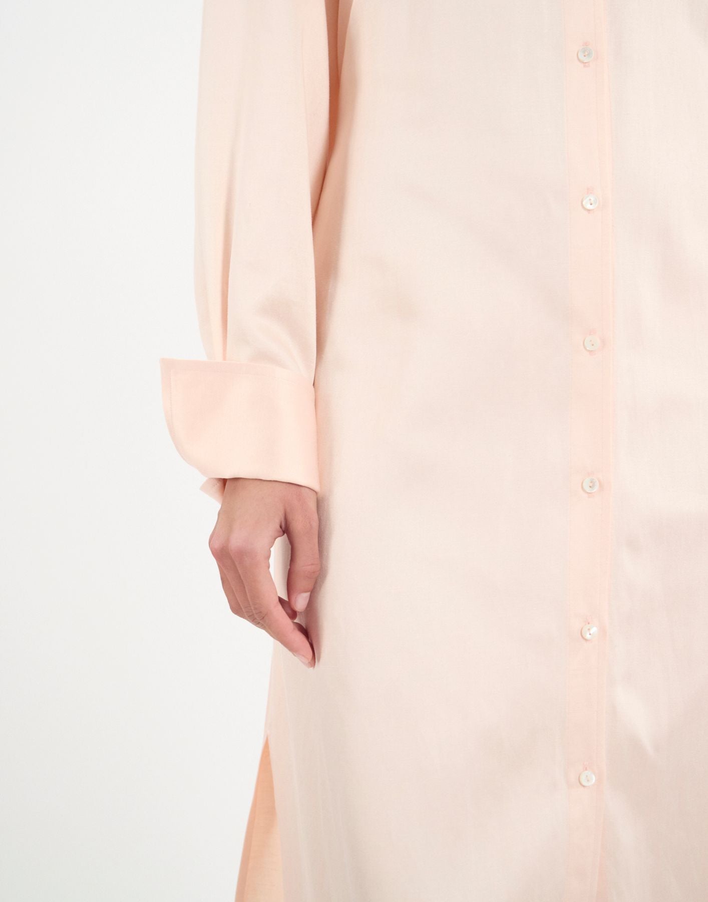 Douglas-Kleid aus Leinen und Viskose in blassem Rosa