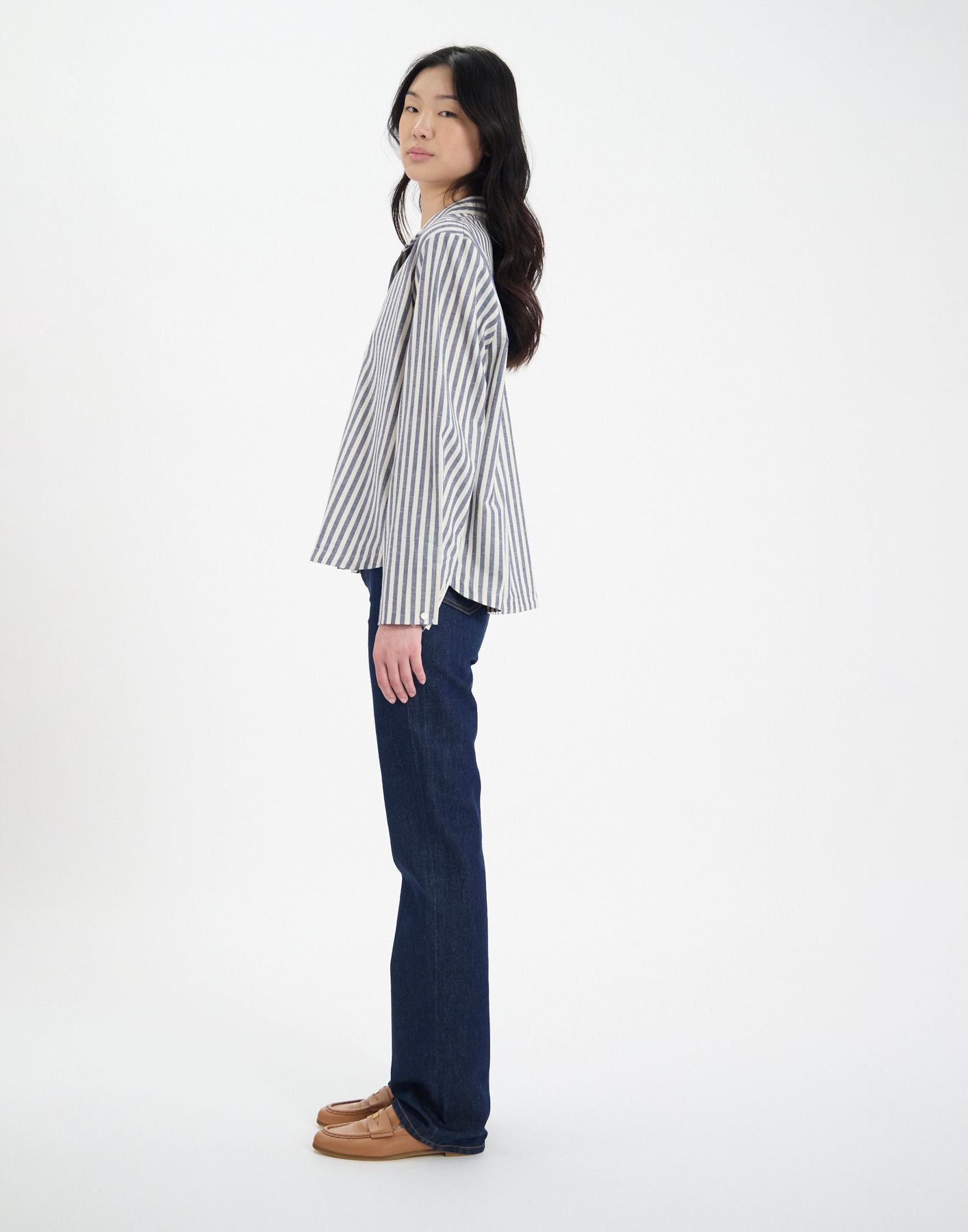 Top Noa en coton bleu