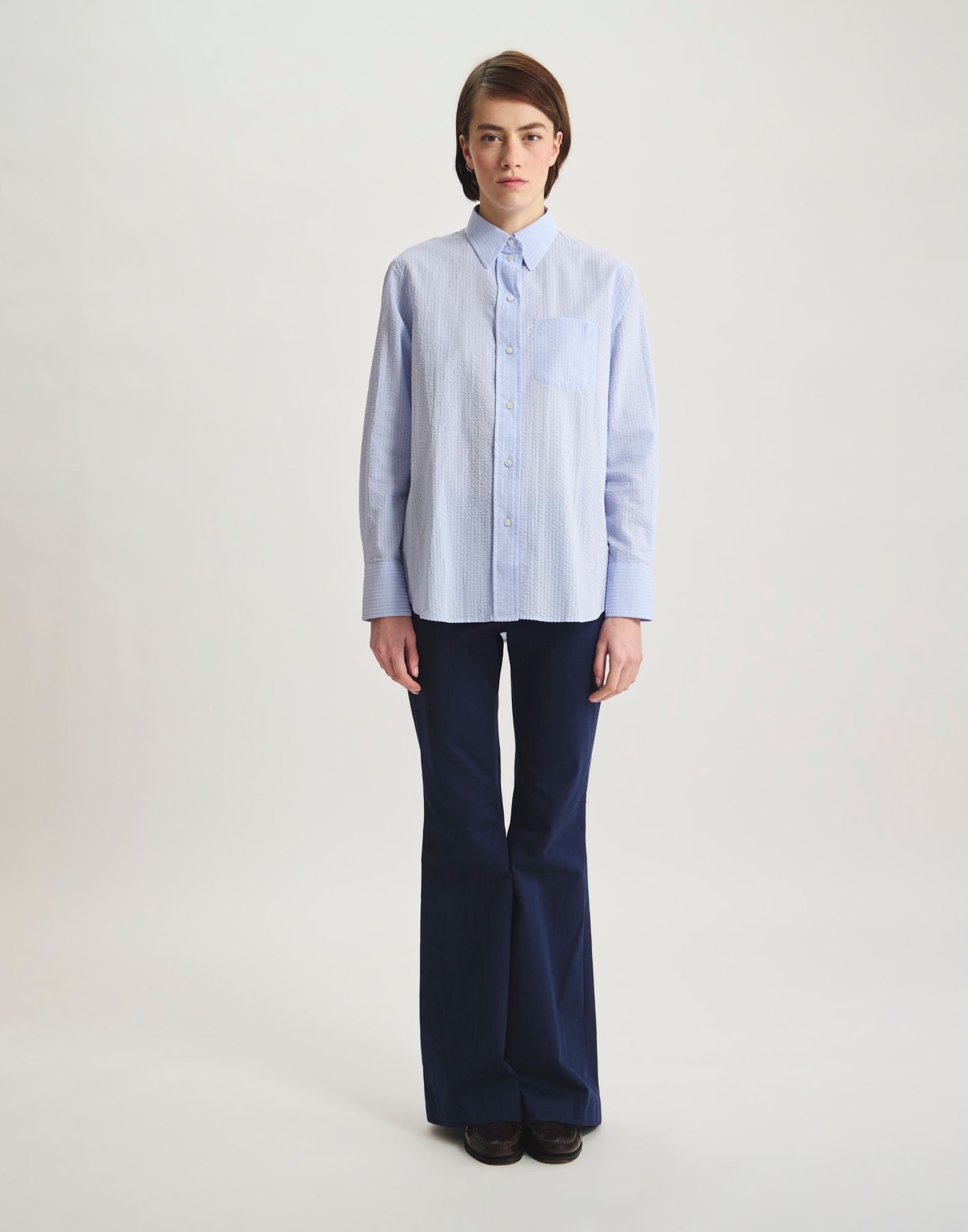 Maureen Hemd aus hellblauer Baumwolle