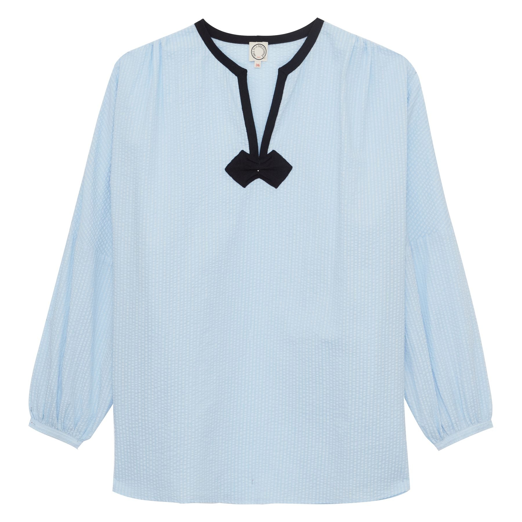 Top Ida aus hellblauer Baumwolle