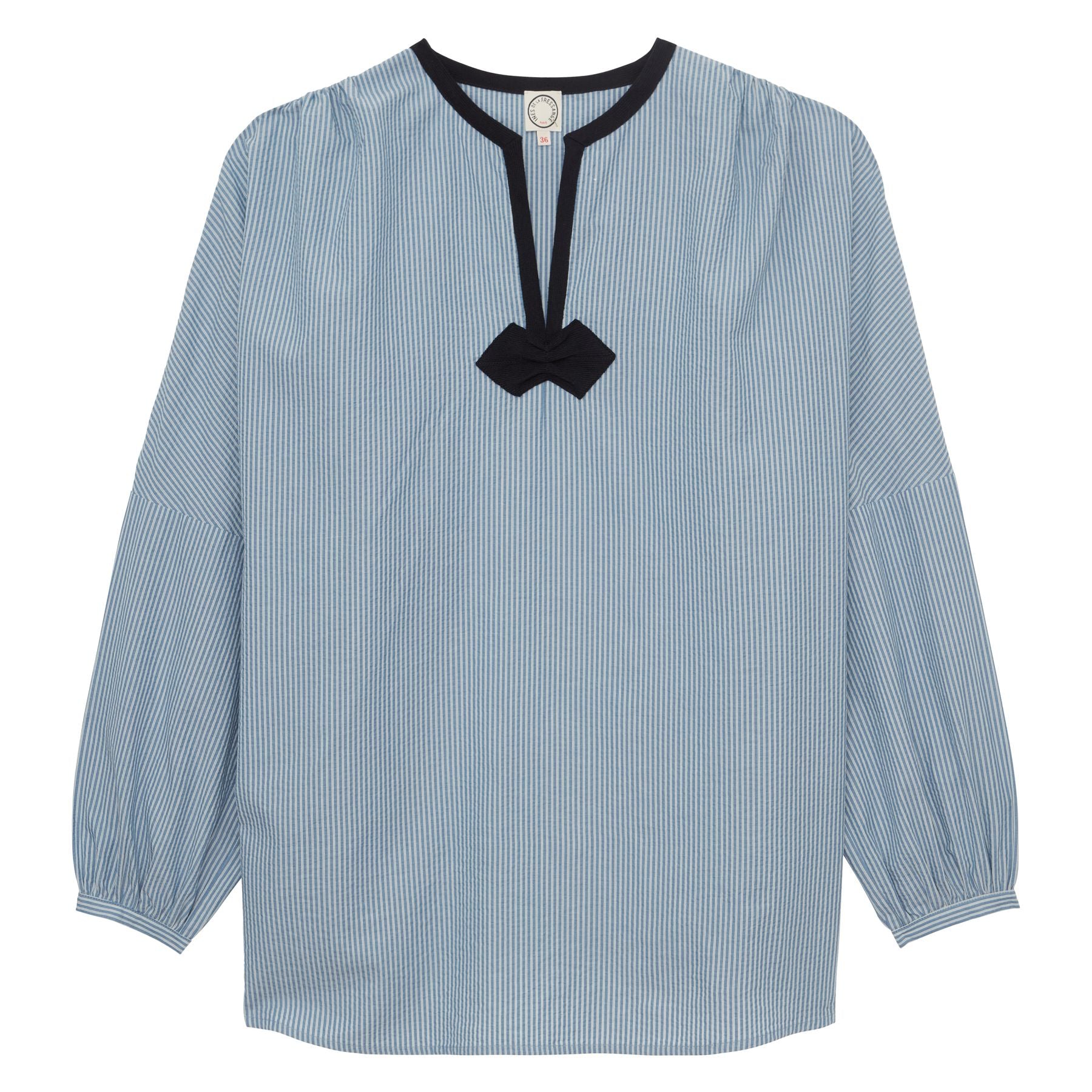 Top Ida aus blauer Baumwolle