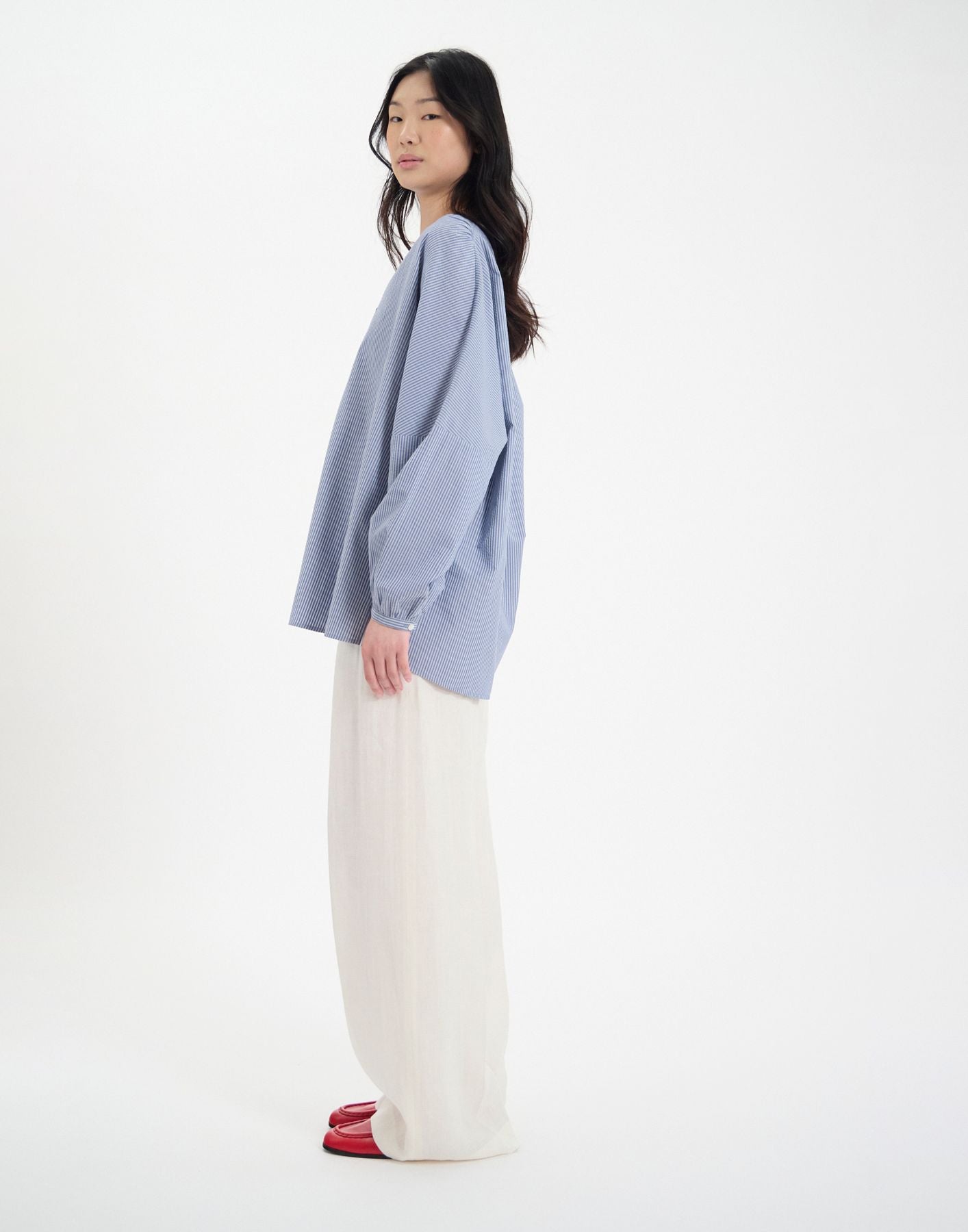 Top Ida en coton bleu