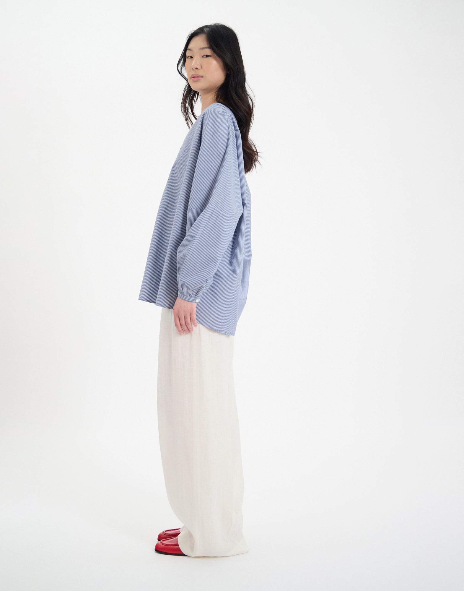 Top Ida en coton bleu