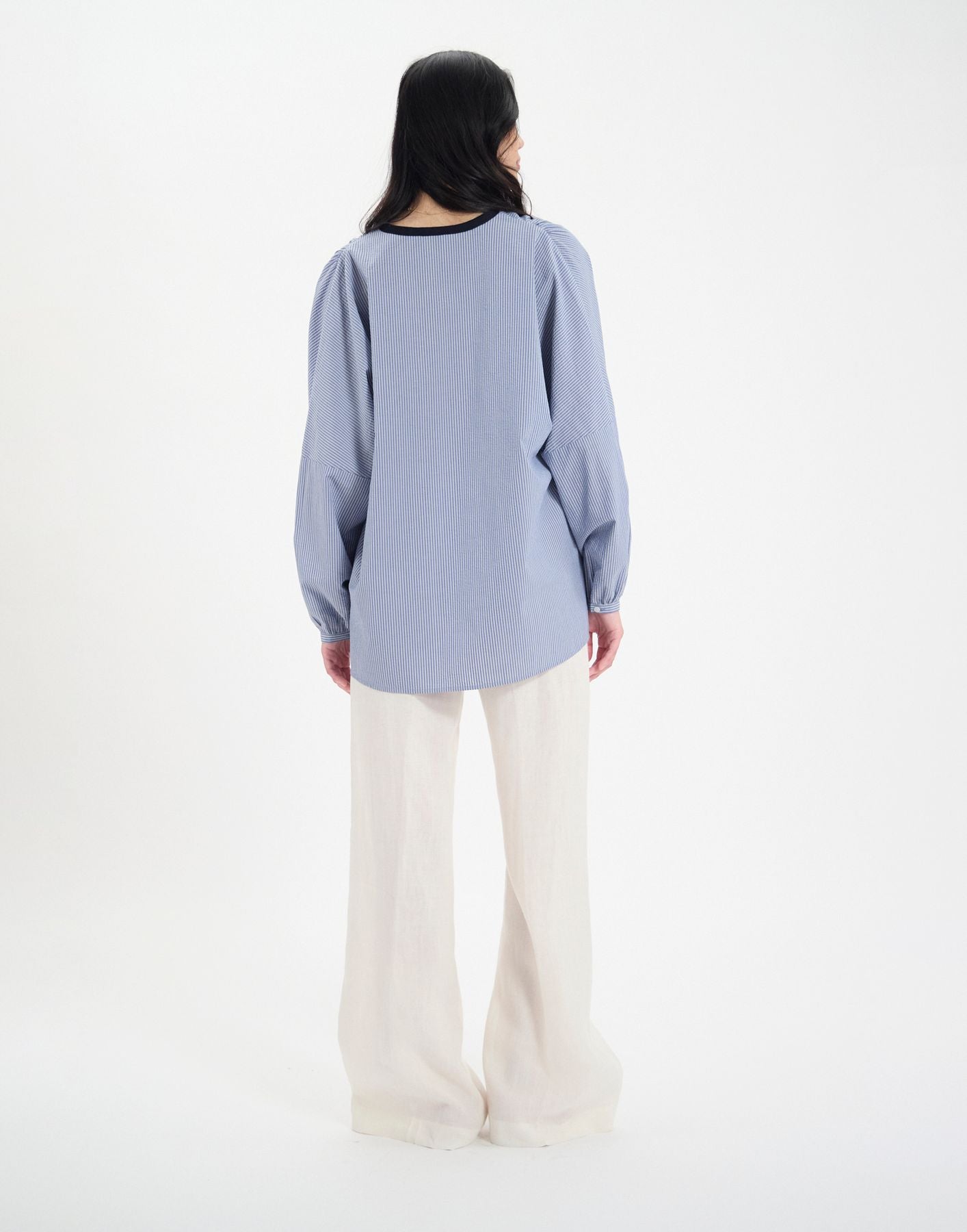 Top Ida en coton bleu