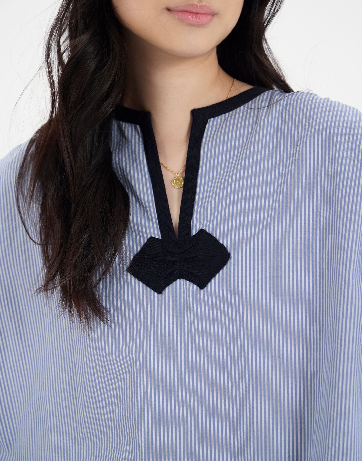 Top Ida en coton bleu