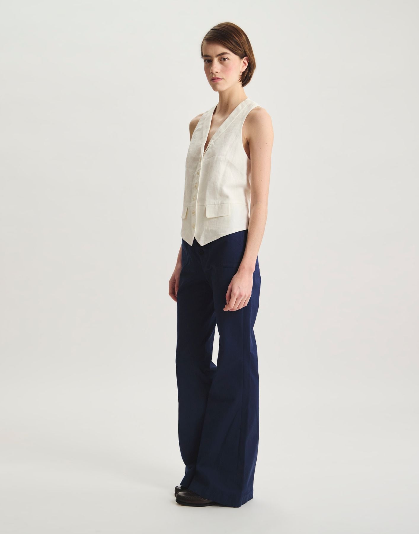 Robinson waistcoat in white linen