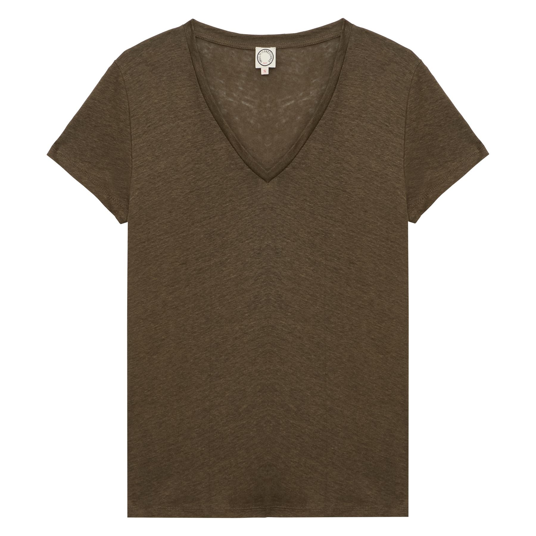 Camiseta Apolline de lino caqui