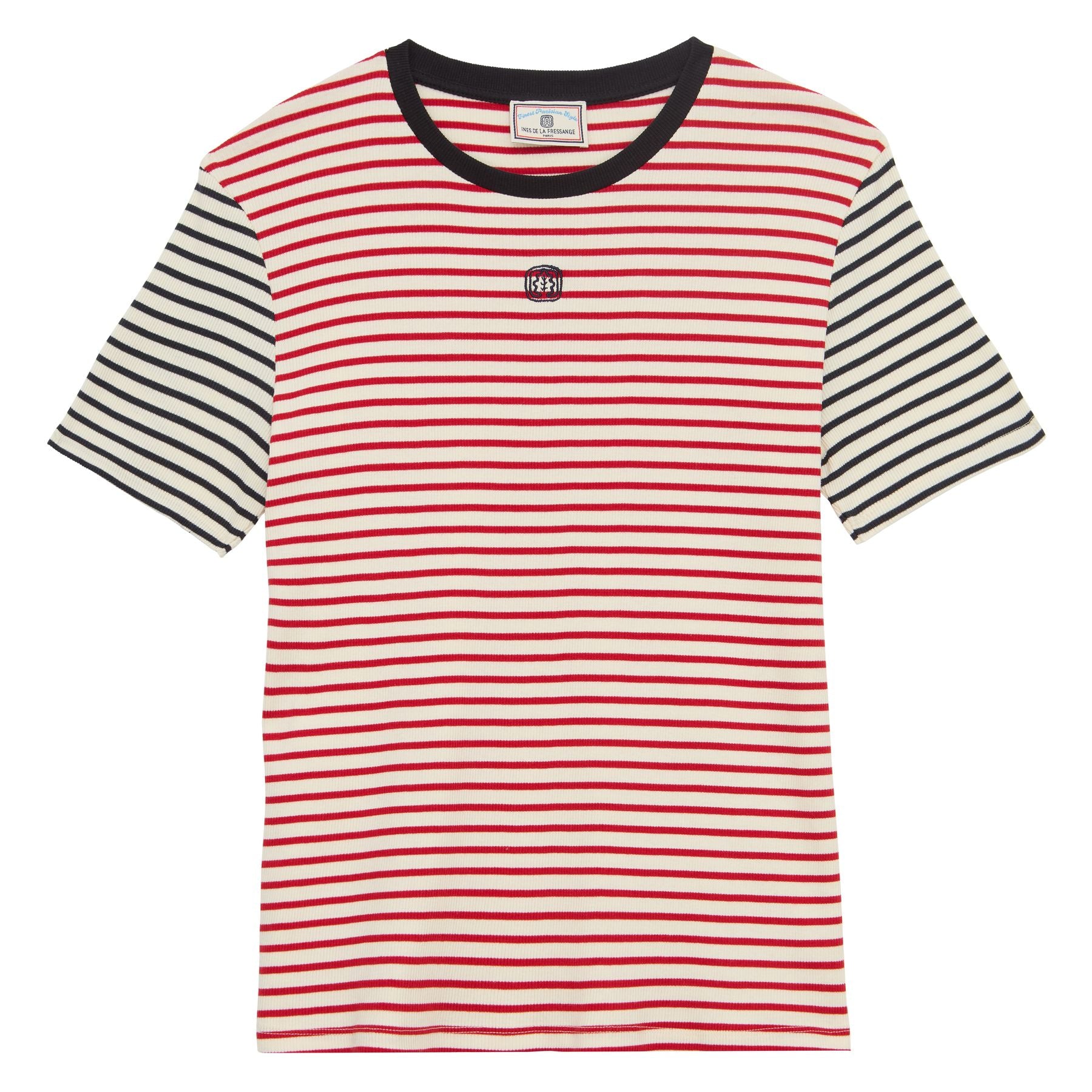 Camiseta a rayas de algodón rojo Paul