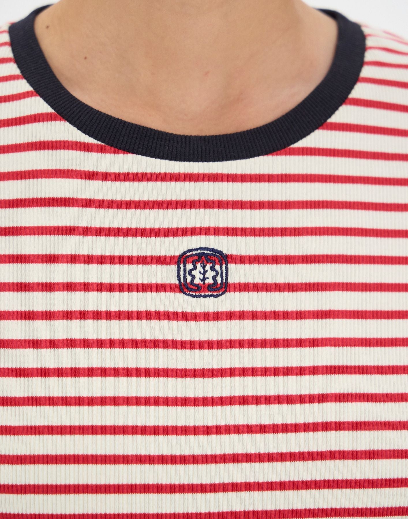 Paul - T-shirt a righe in cotone rosso