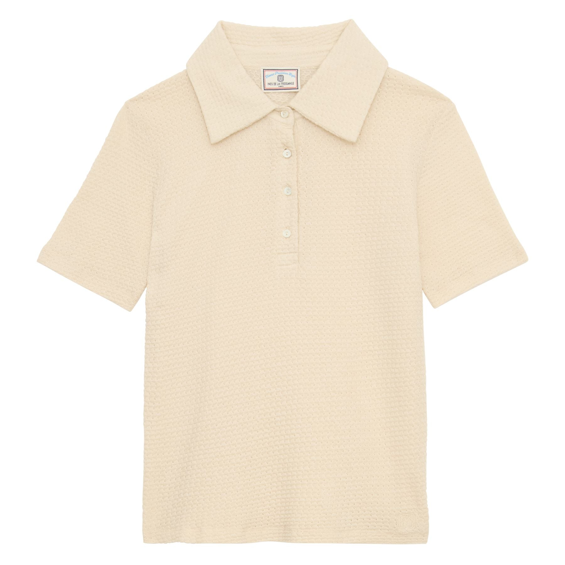 Polo Bryan de algodón blanco marfil