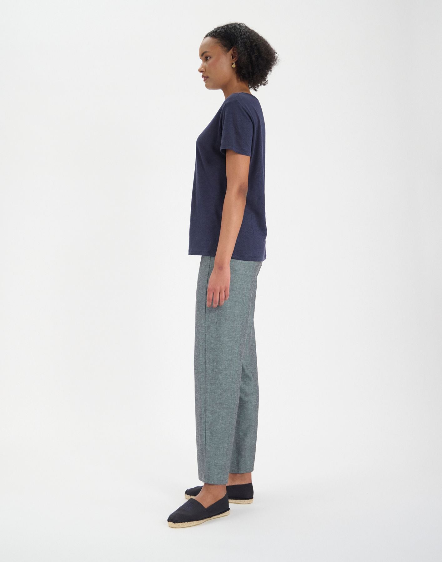 Sunny T-shirt in navy linen