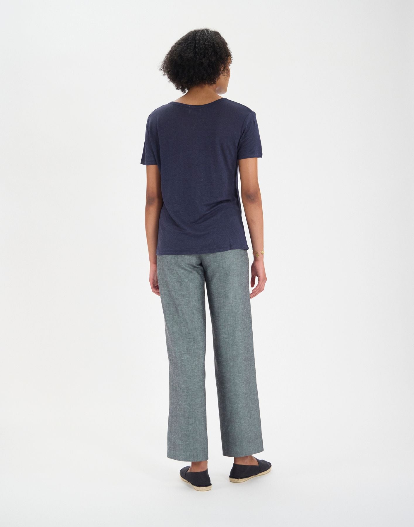 Sunny T-shirt in navy linen