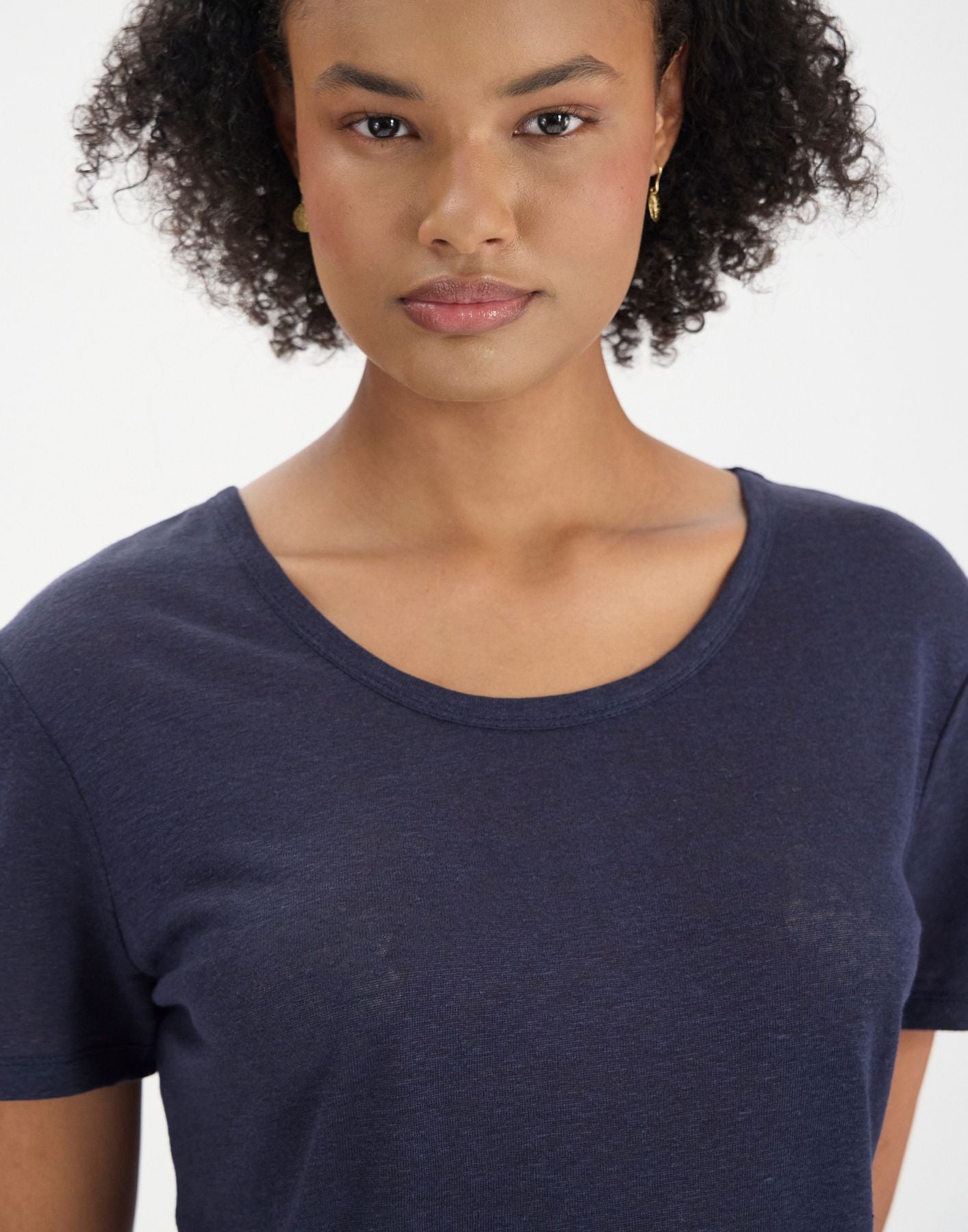 Sunny T-shirt in navy linen