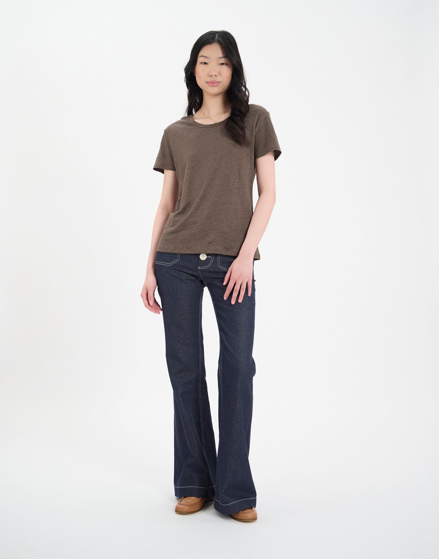 Camiseta Sunny de lino caqui