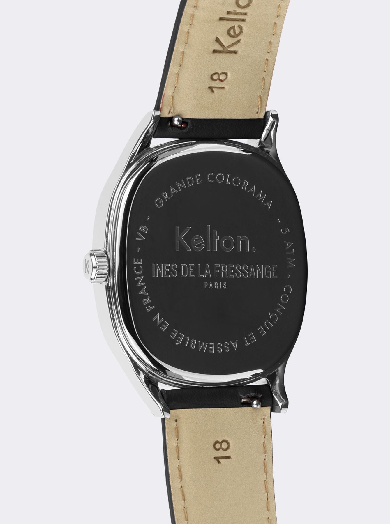 ines-de-la-fressange-orologio-grande-colorama-nero-kelton-x-paris