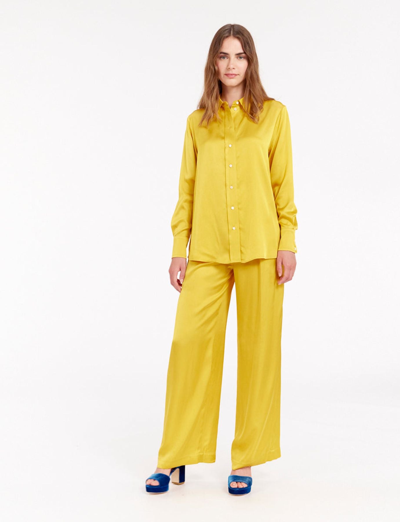 maureen-yellow-buttercup-satin-shirt