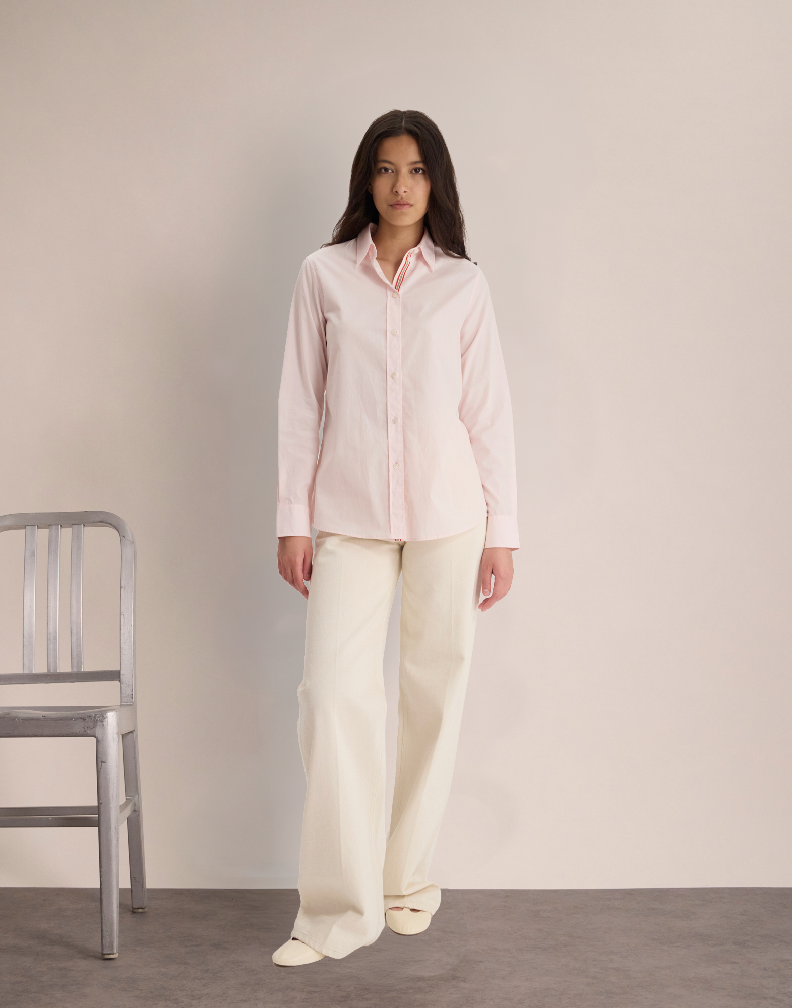 Camicia Martin in cotone rosa pallido