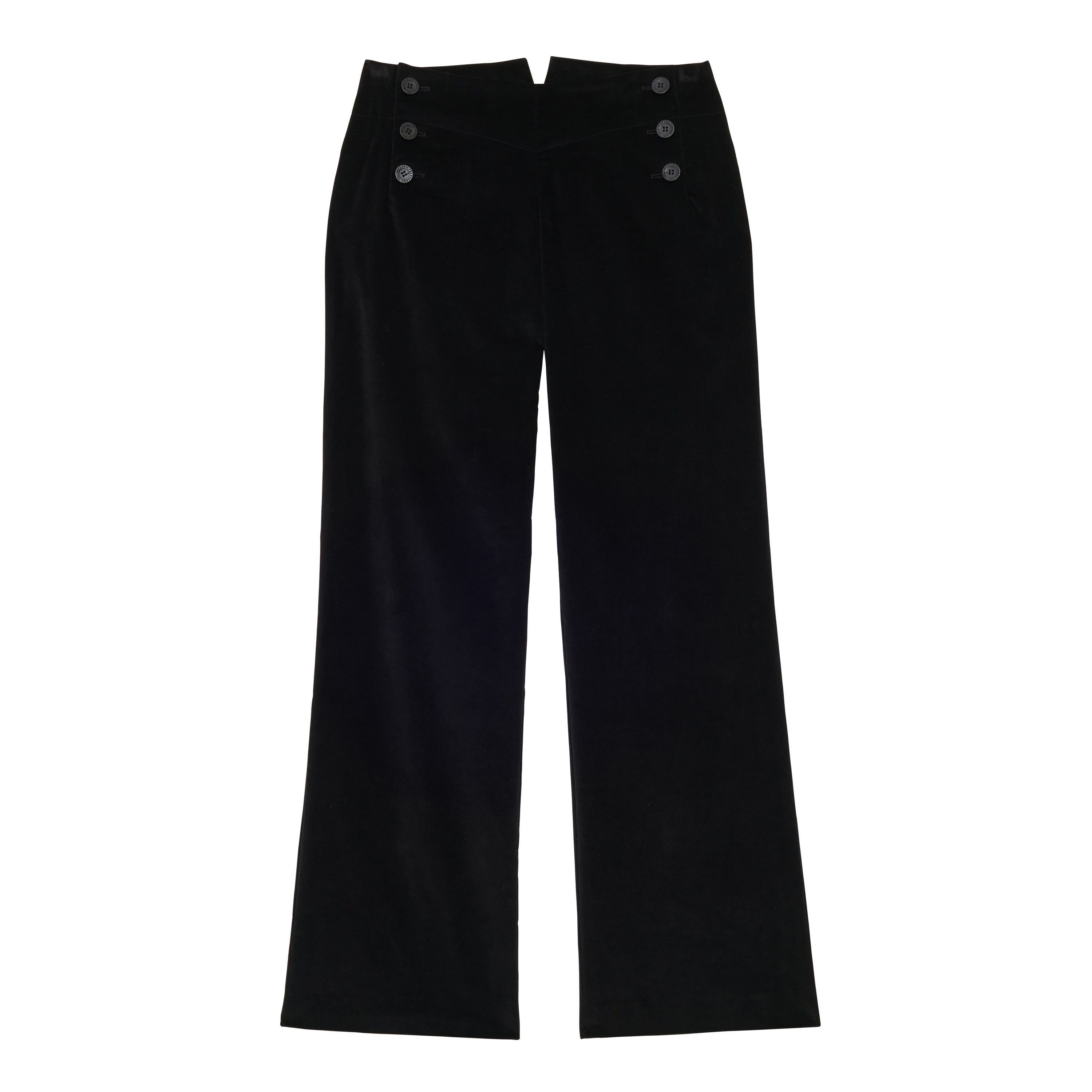 Pantalon Gabriel en velours lisse noir