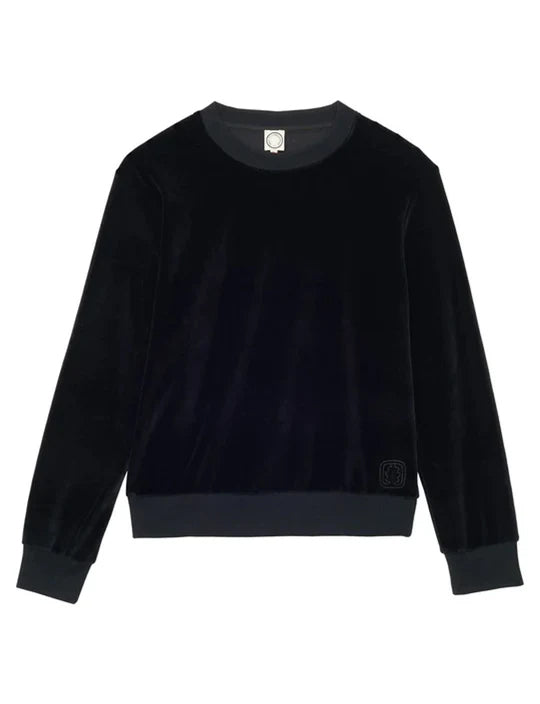 Sweat Mathilde en velours lisse noir