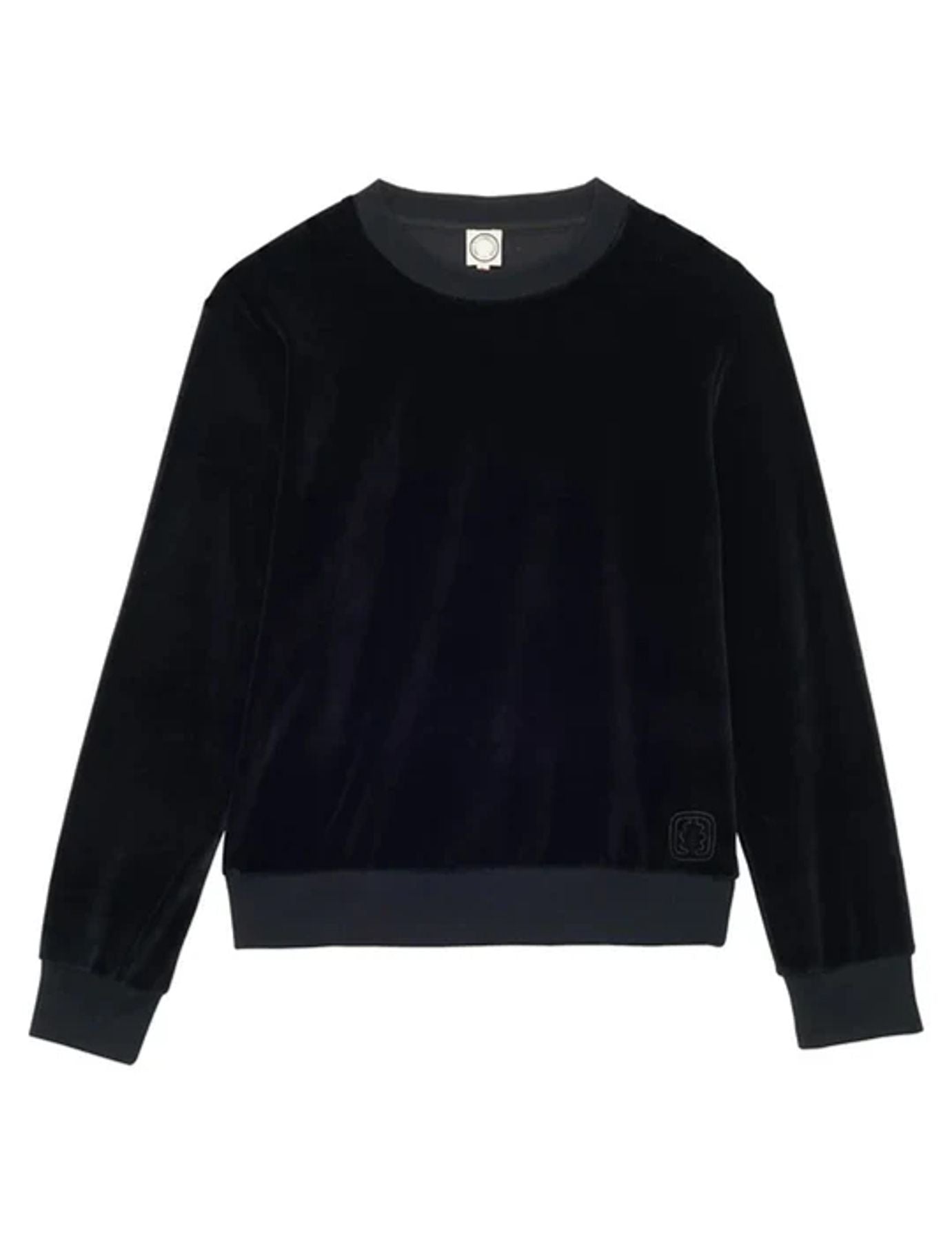 Sudadera Mathilde de terciopelo negro liso