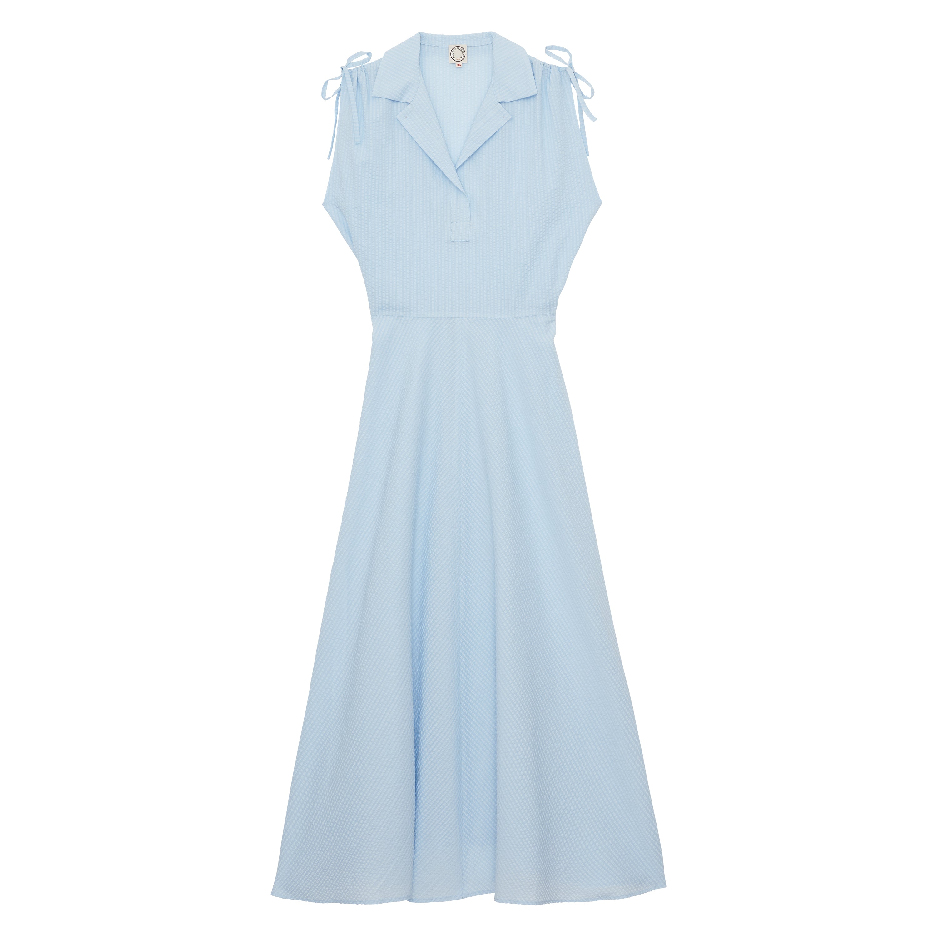 Robe cintrée Violine en coton bleu clair