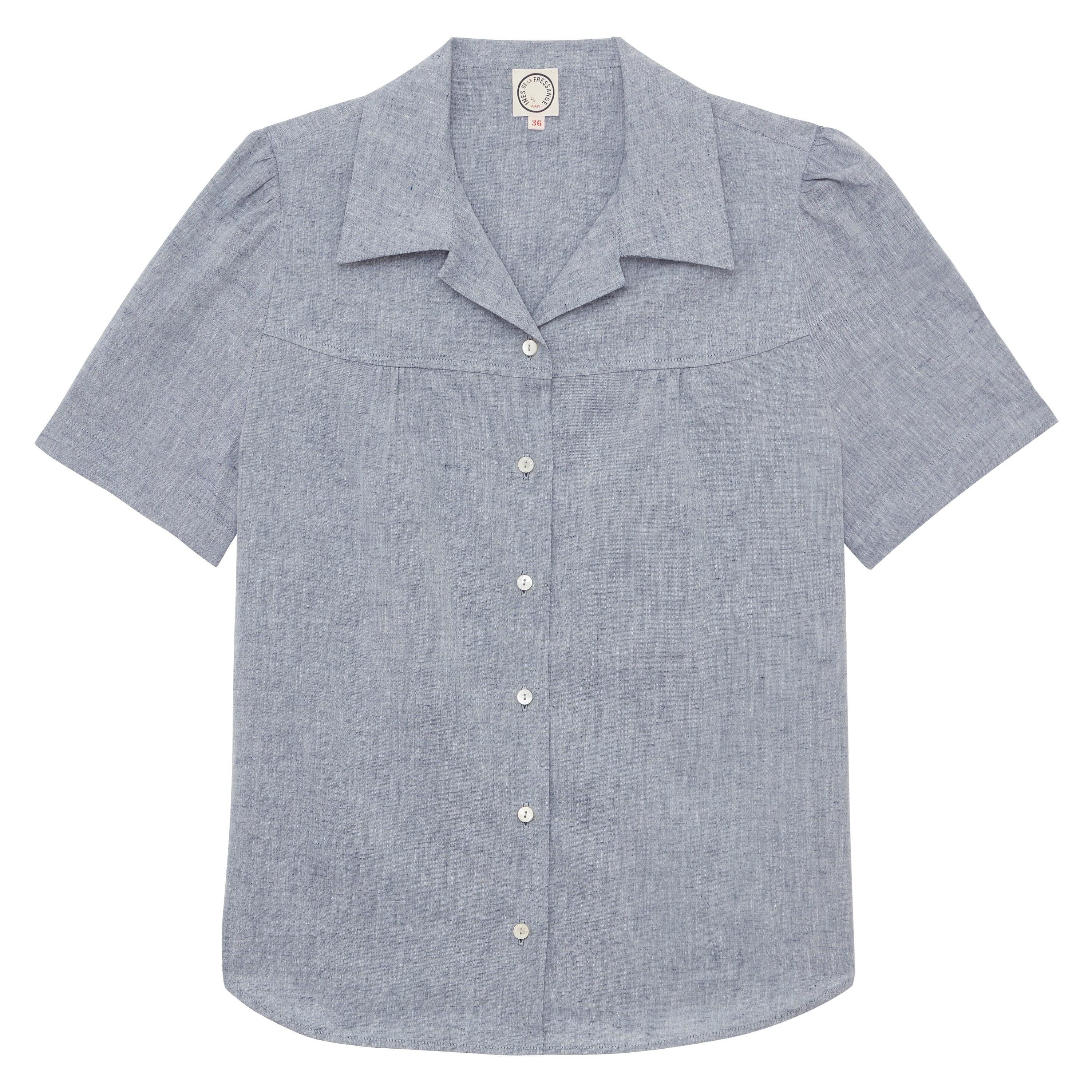 Chemise Constance en lin mélangé bleu denim