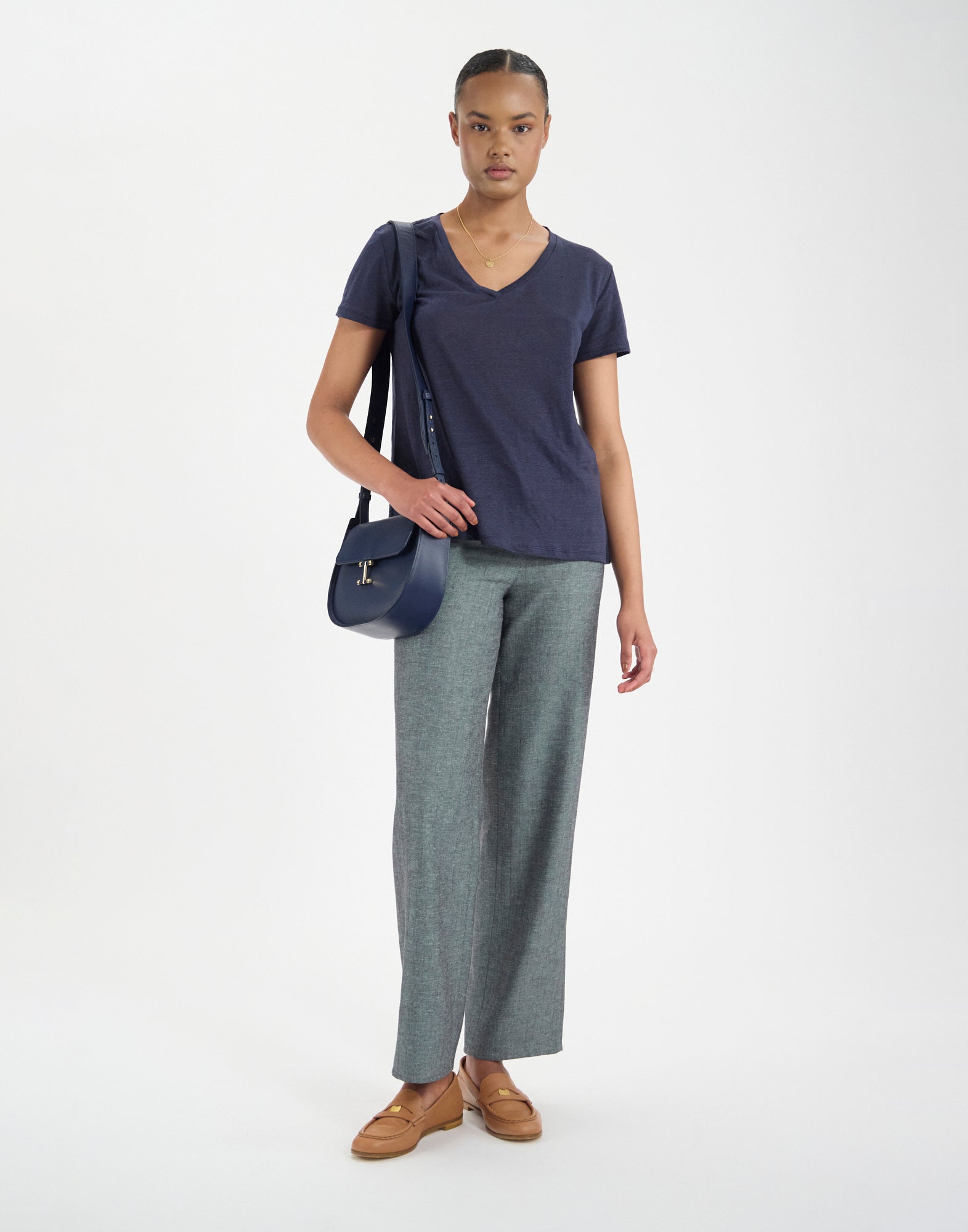 T-shirt Apolline en lin marine